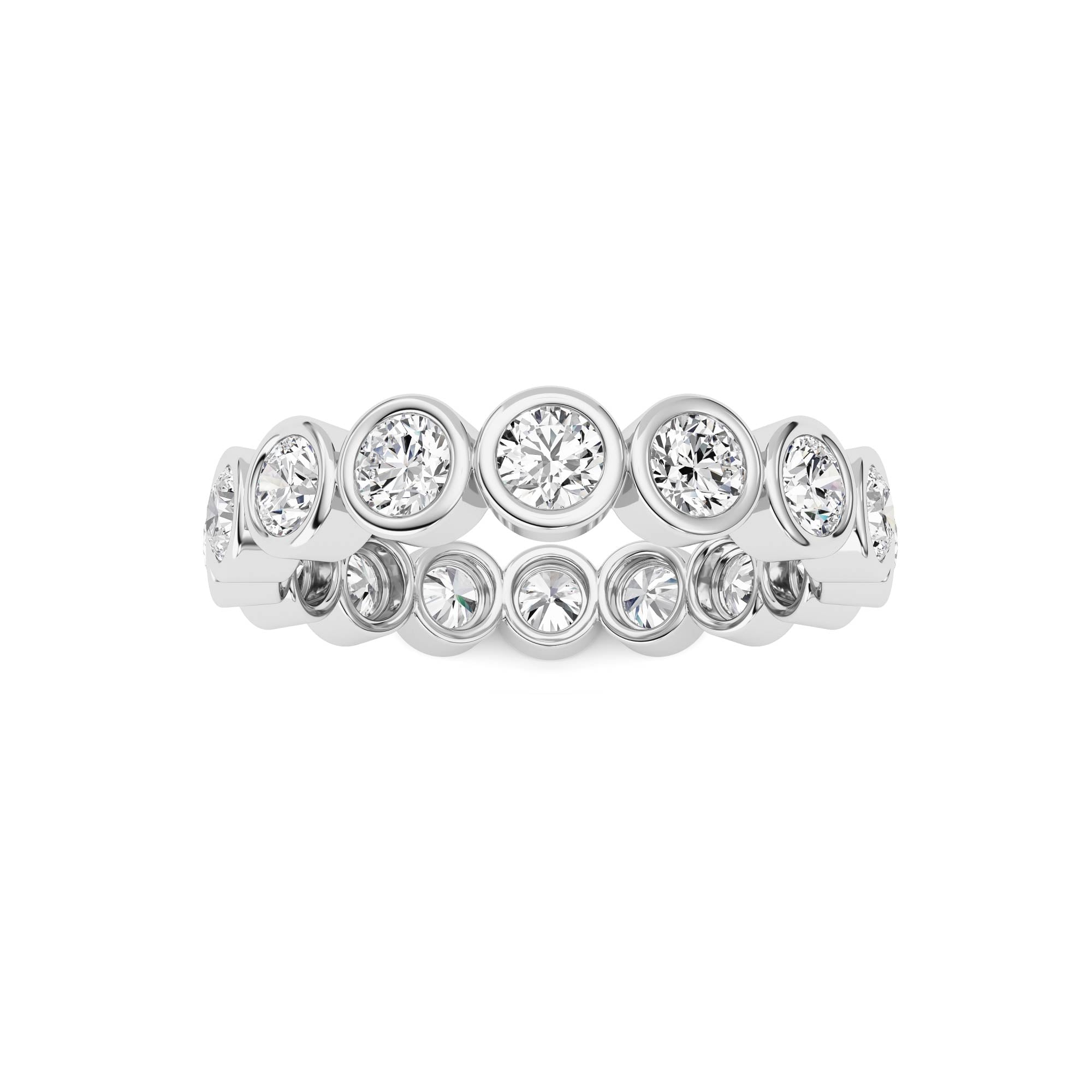 2Cttw Round Shaped Lab Grown Diamond (F/VS) Eternity Band Ring in 14K Gold