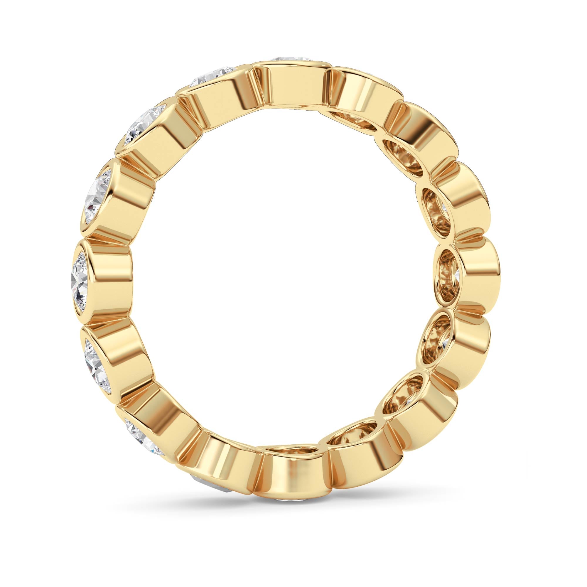 2Cttw Round Shaped Lab Grown Diamond (F/VS) Eternity Band Ring in 14K Gold