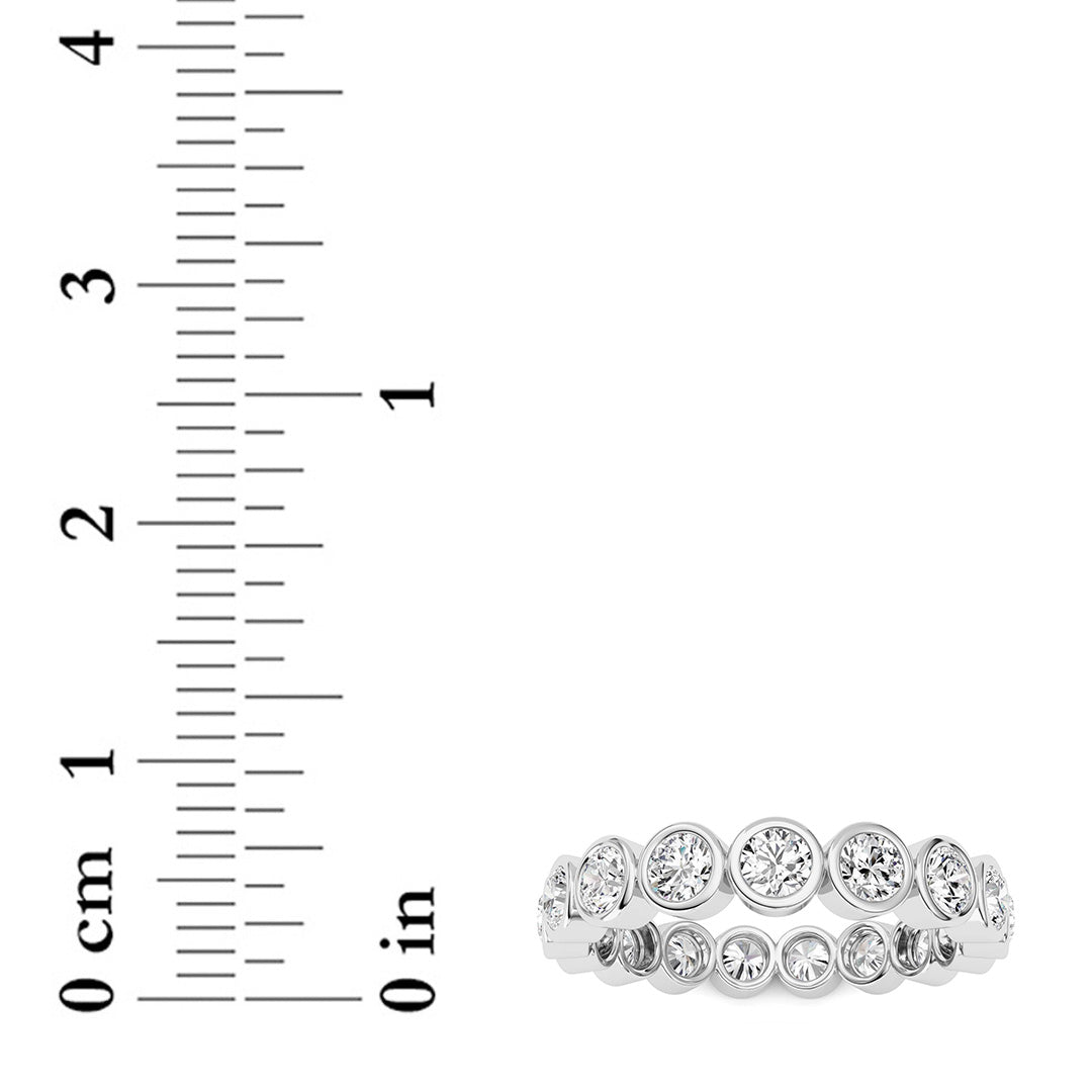2.2Cttw Round Shaped Lab Grown Diamond (F/VS) Eternity Band Ring in 14K Gold