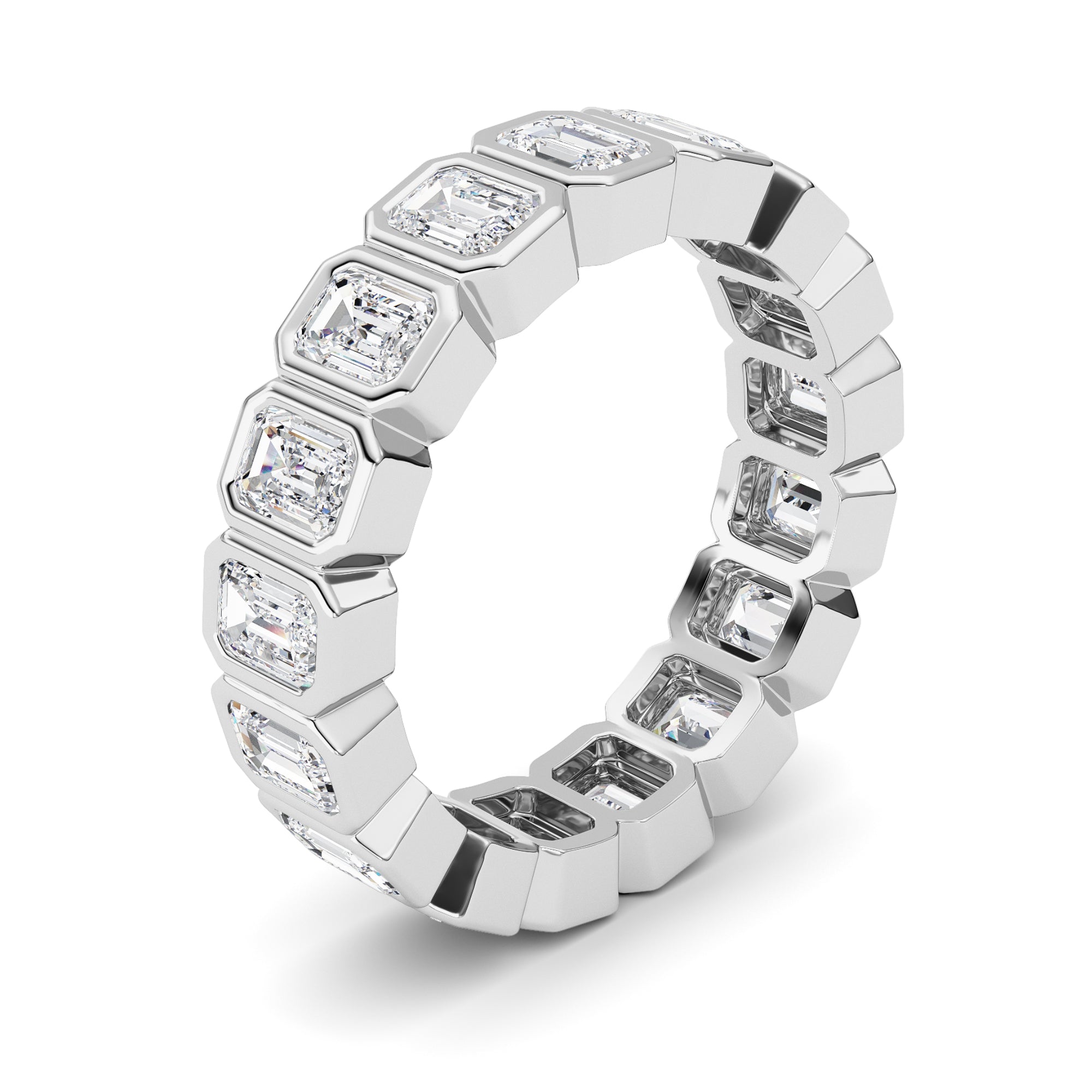 2.5Cttw Emerald Shaped Lab Grown Diamond (F/VS) Eternity Band Ring in 14K Gold