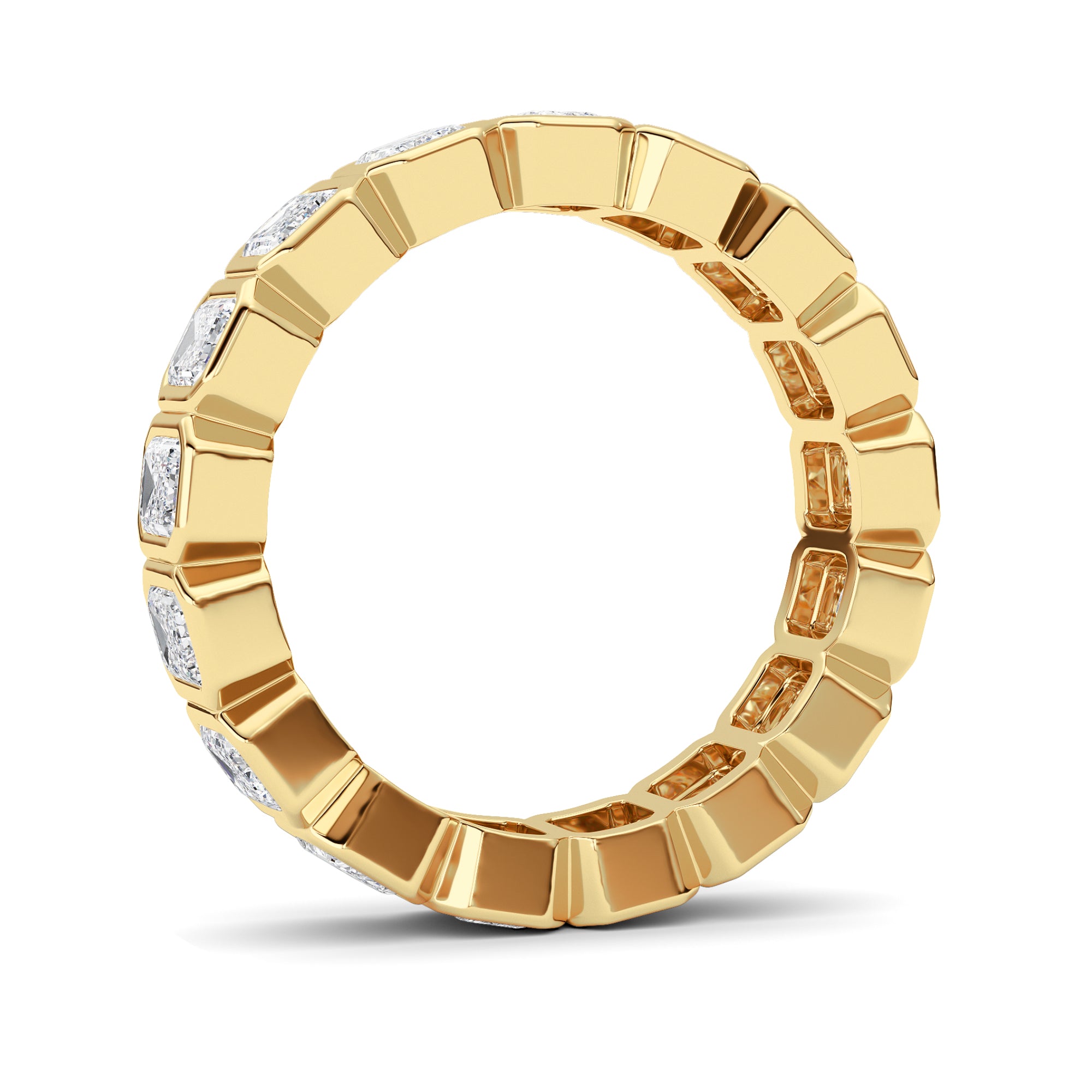 2.5Cttw Emerald Shaped Lab Grown Diamond (F/VS) Eternity Band Ring in 14K Gold