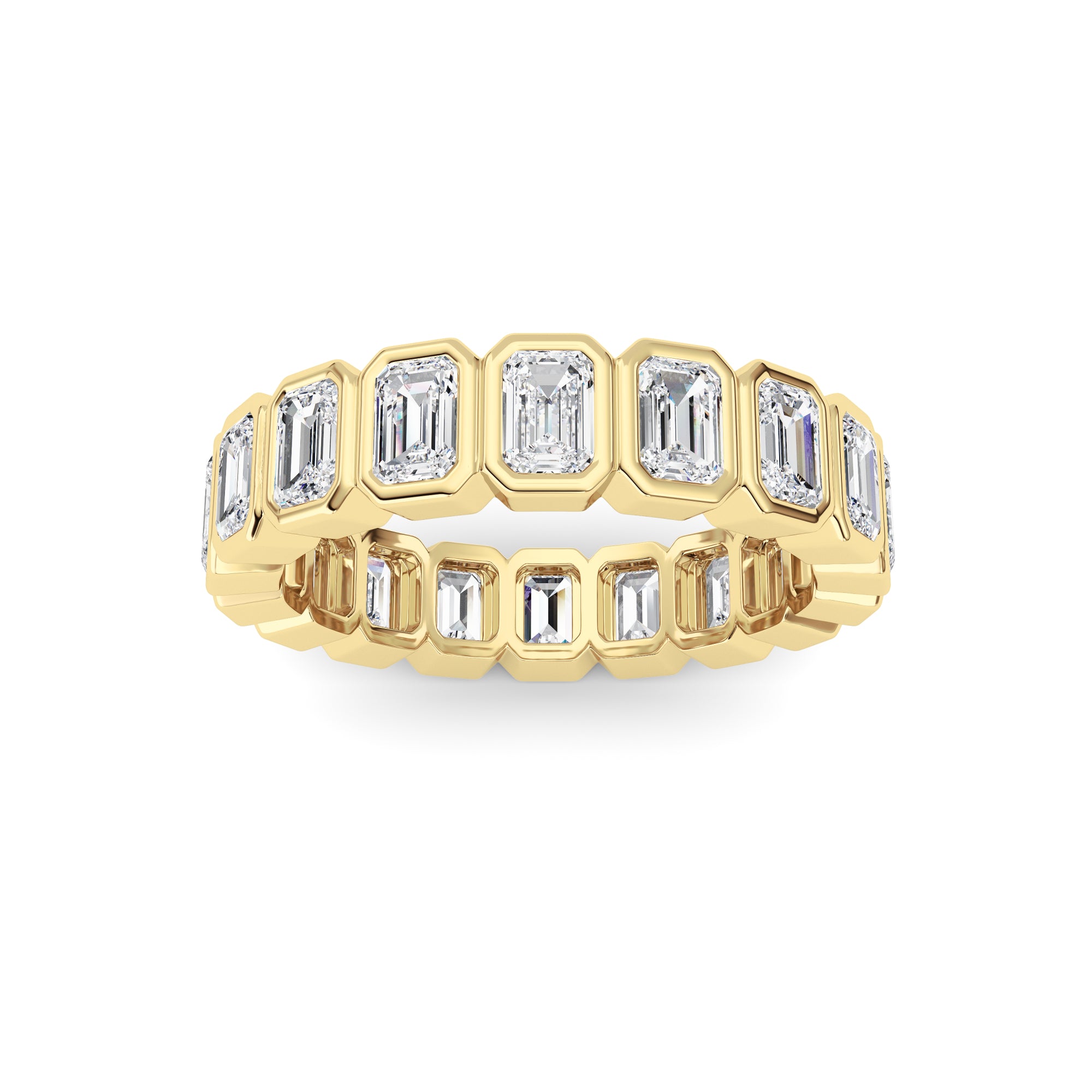 2.75Cttw Emerald Shaped Lab Grown Diamond (F/VS) Eternity Band Ring in 14K Gold