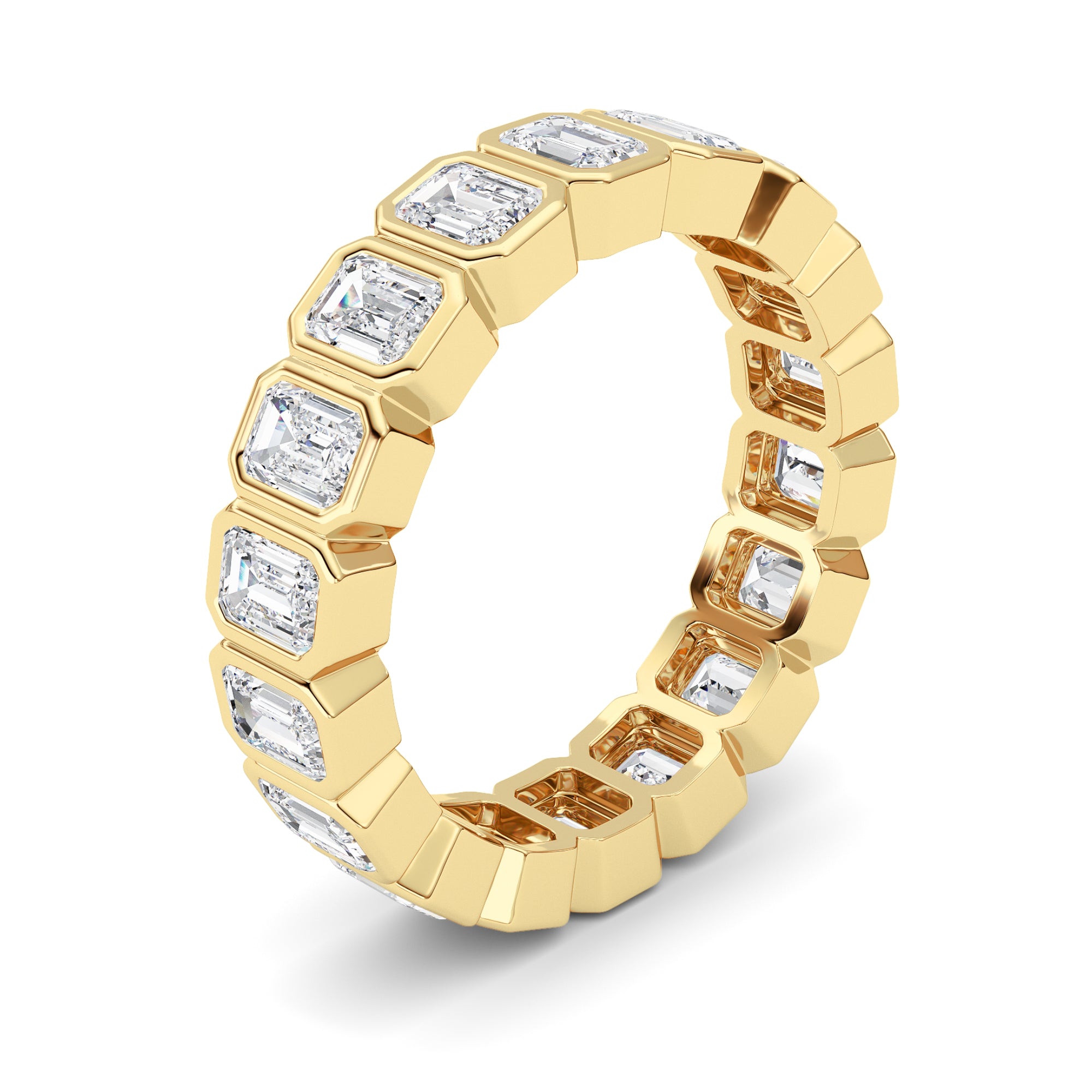 2.75Cttw Emerald Shaped Lab Grown Diamond (F/VS) Eternity Band Ring in 14K Gold