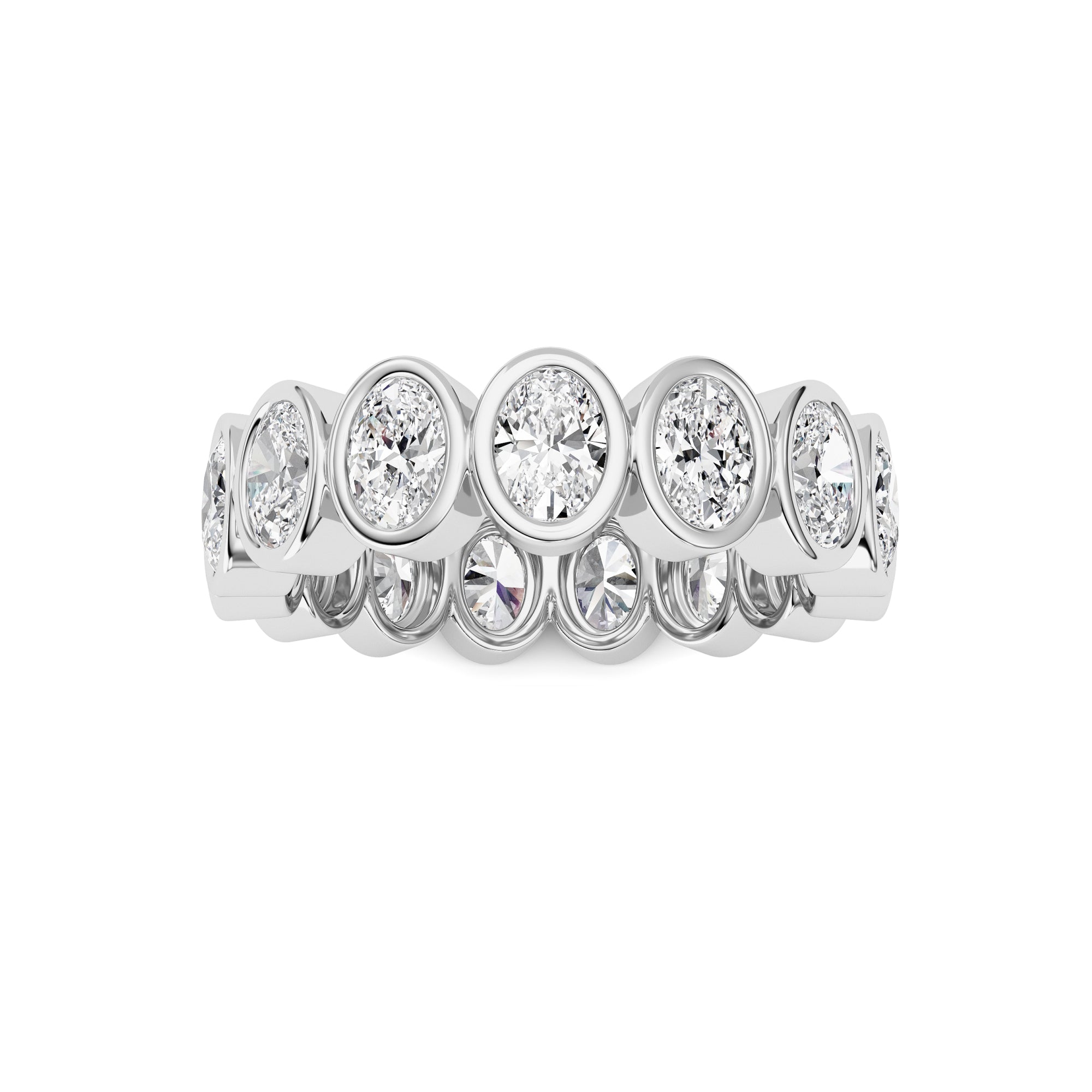 2.2Cttw Oval Shaped Lab Grown Diamond (F/VS) Eternity Band Ring in 14K Gold