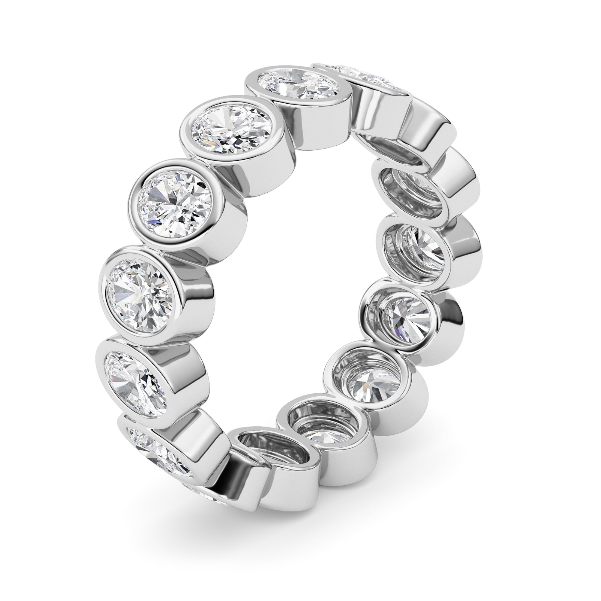 2.2Cttw Oval Shaped Lab Grown Diamond (F/VS) Eternity Band Ring in 14K Gold