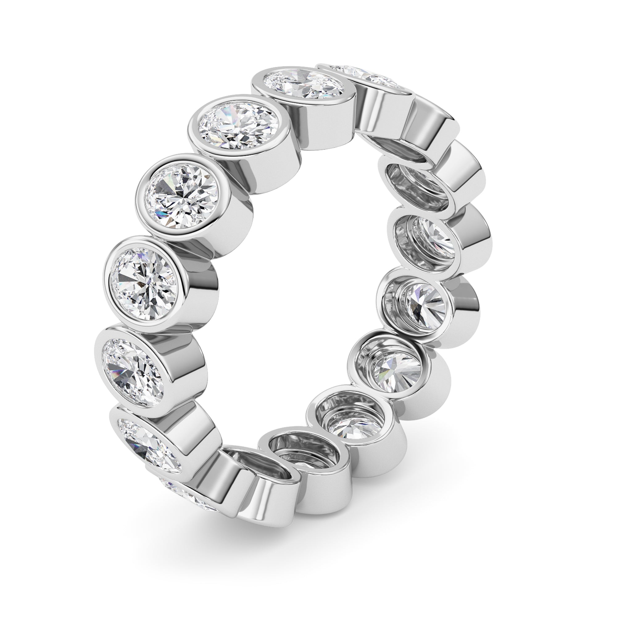 2.4Cttw Oval Shaped Lab Grown Diamond (F/VS) Eternity Band Ring in 14K Gold