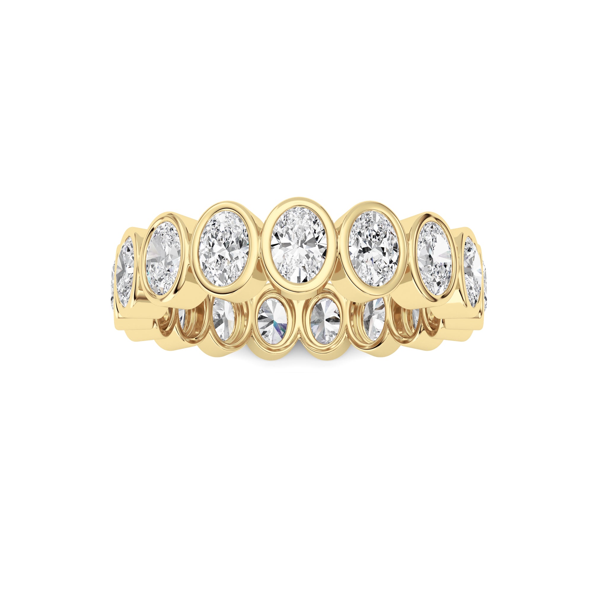 2.5Cttw Oval Shaped Lab Grown Diamond (F/VS) Eternity Band Ring in 14K Gold