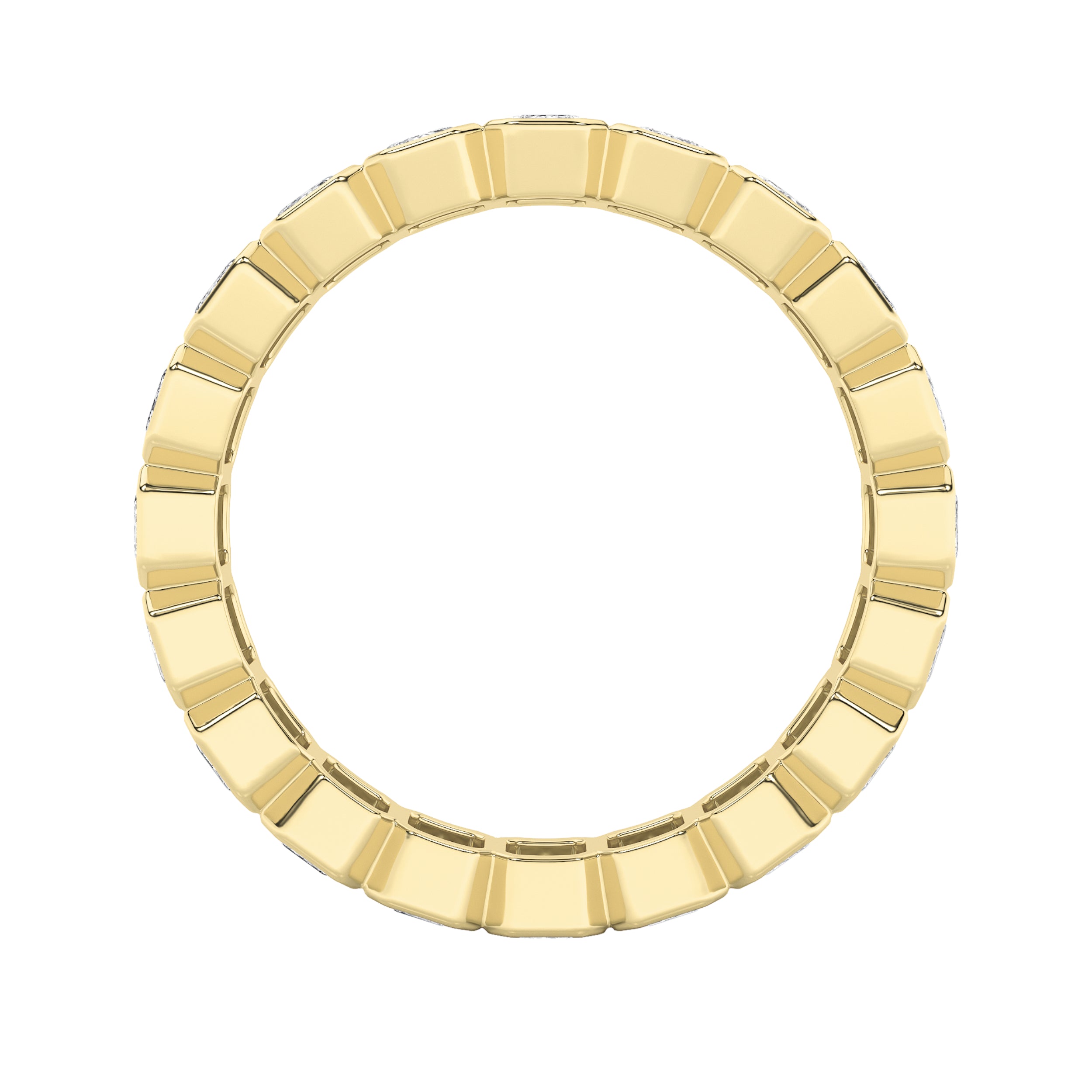 3.25Cttw Emerald Shaped Lab Grown Diamond (F/VS) Eternity Band Ring in 14K Gold