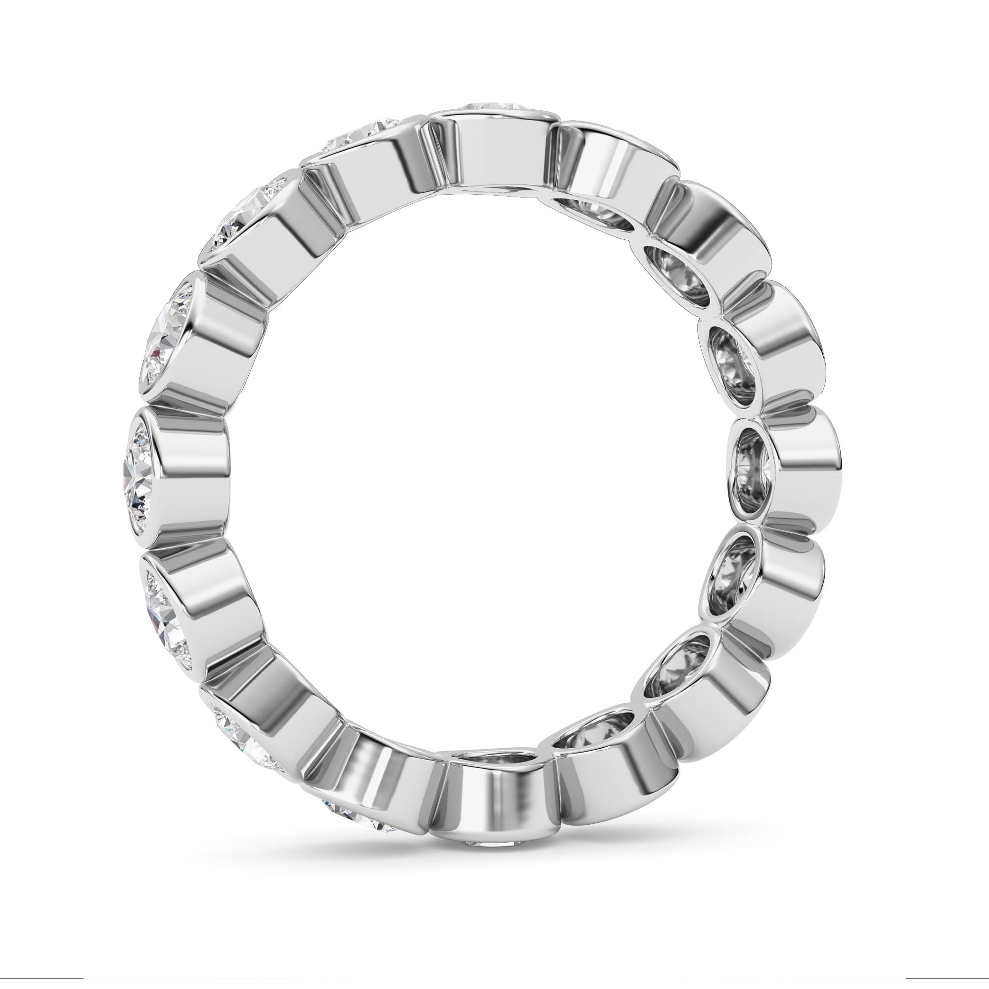 2.9Cttw Round Shaped Lab Grown Diamond (F/VS) Eternity Band Ring in 14K Gold
