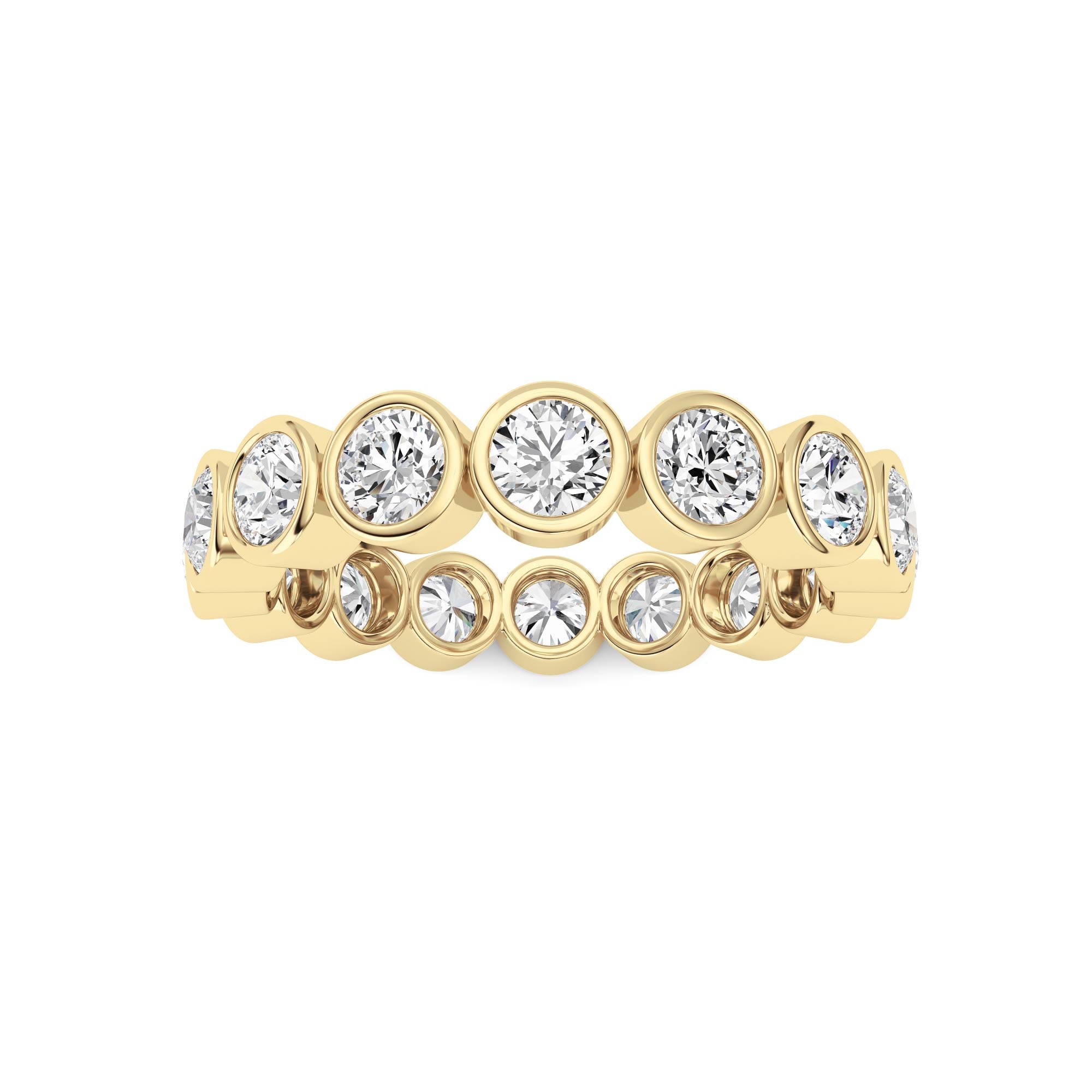 2.9Cttw Round Shaped Lab Grown Diamond (F/VS) Eternity Band Ring in 14K Gold