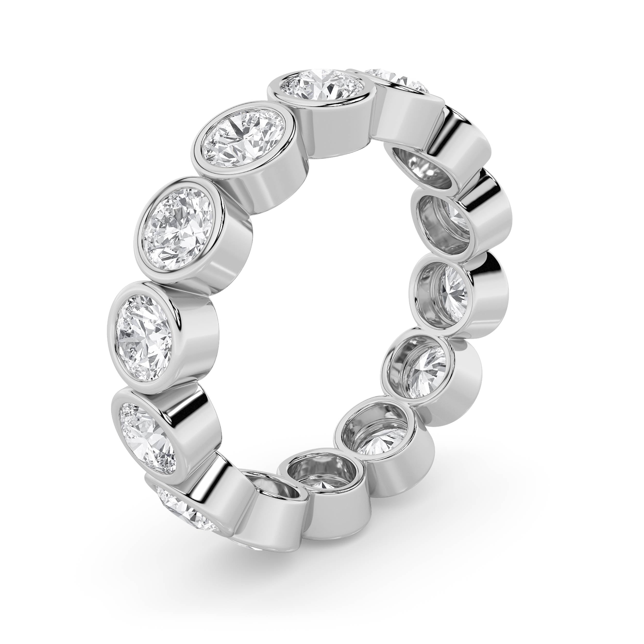 3Cttw Round Shaped Lab Grown Diamond (F/VS) Eternity Band Ring in 14K Gold