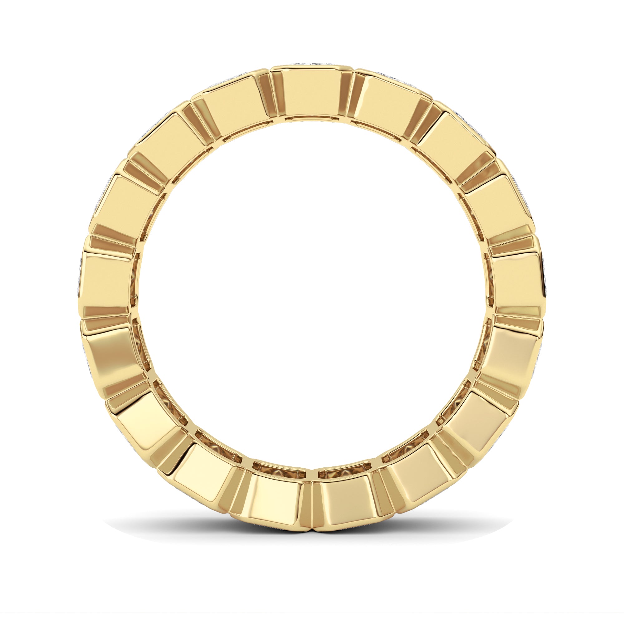 4.25Cttw Emerald Shaped Lab Grown Diamond (F/VS) Eternity Band Ring in 14K Gold