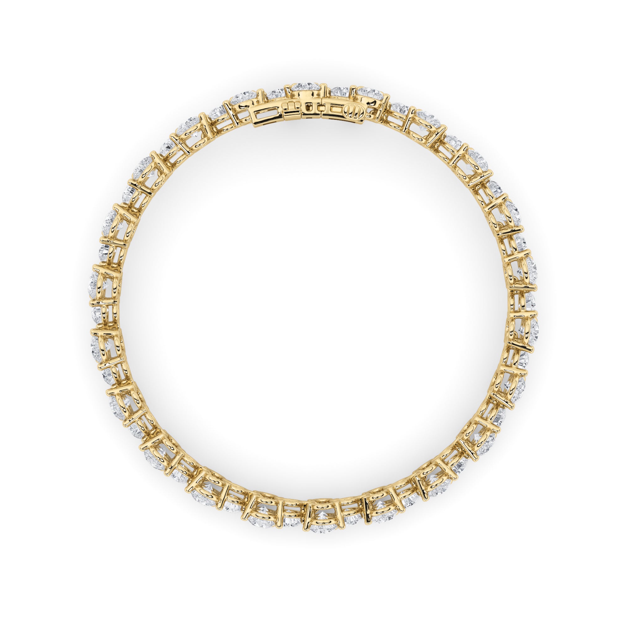 13Cttw Round Shaped Lab Grown Diamond (F/VS) Cluster Bracelet in 14K Gold