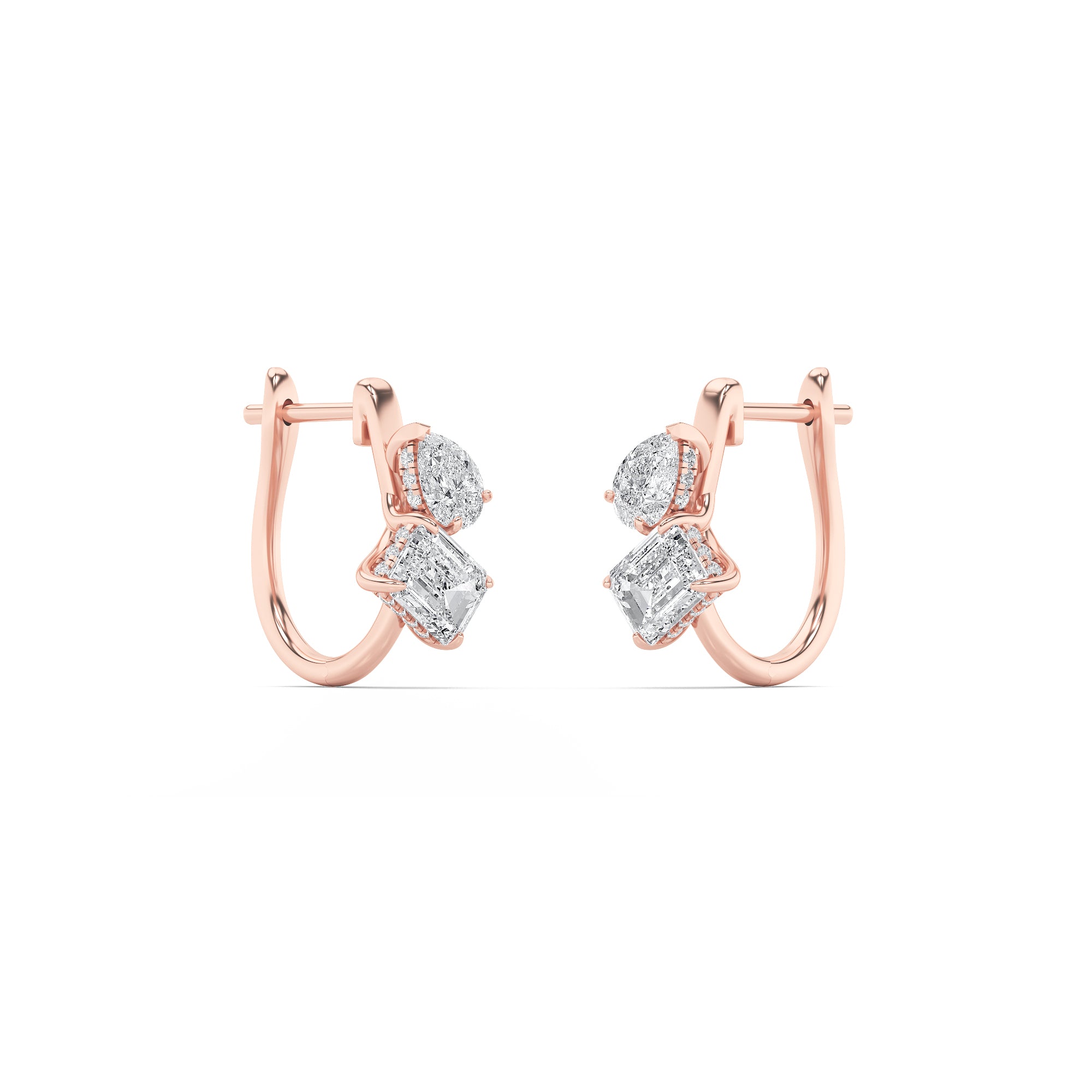3Cttw Mixed Shaped Lab Grown Diamond (F/VS) Toi etMoi Fashion Earrings in 14K Gold