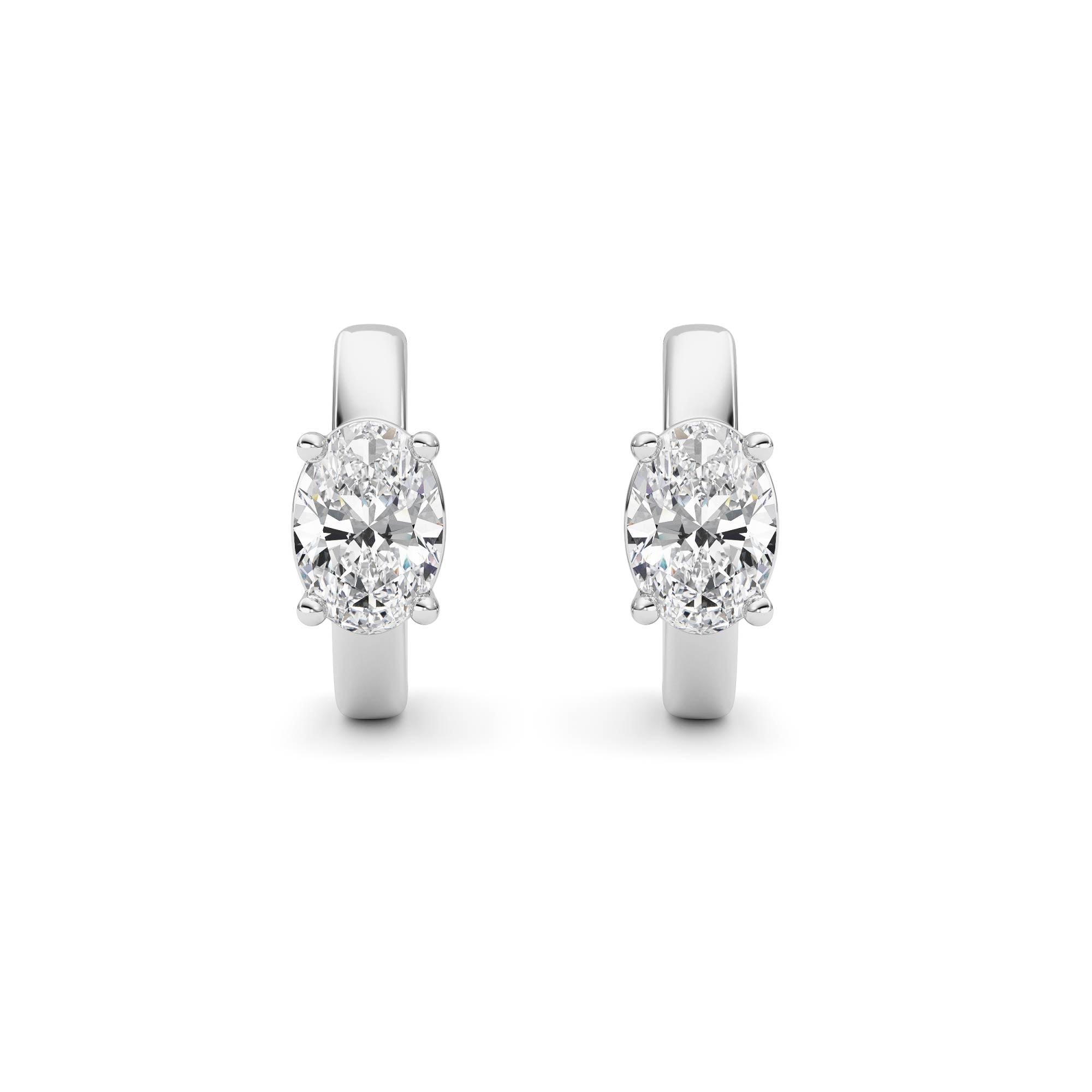 Oval Shaped Lab Grown Diamond (F/VS ) HuggieEarrings in 14K Gold