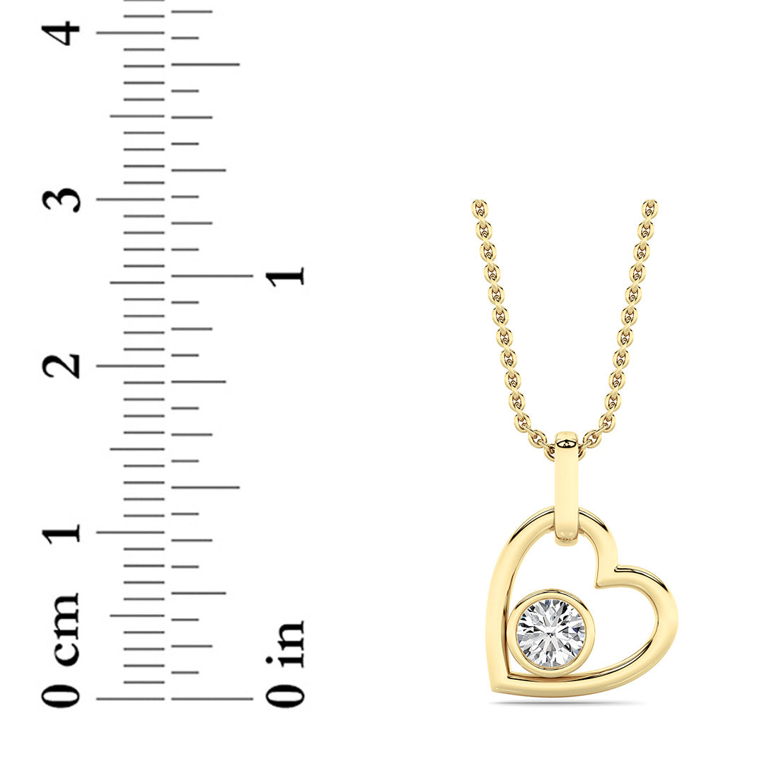 0.33ct Round Lab Grown Diamond (F/VS ) Heart Pendant in 14K Yellow Gold