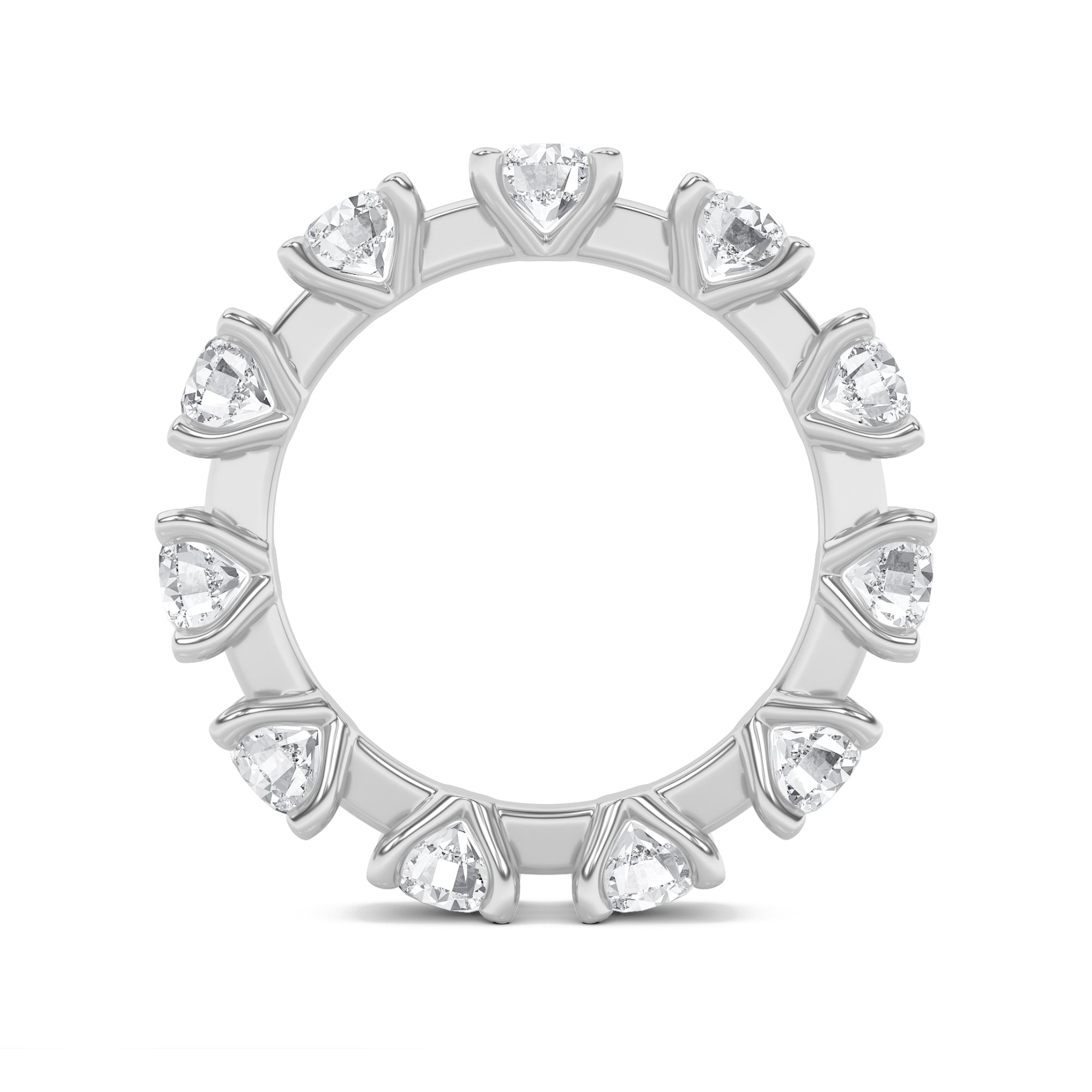 3Cttw Round Shaped Lab Grown Diamond (F/VS) Eternity Band Ring in 14K Gold