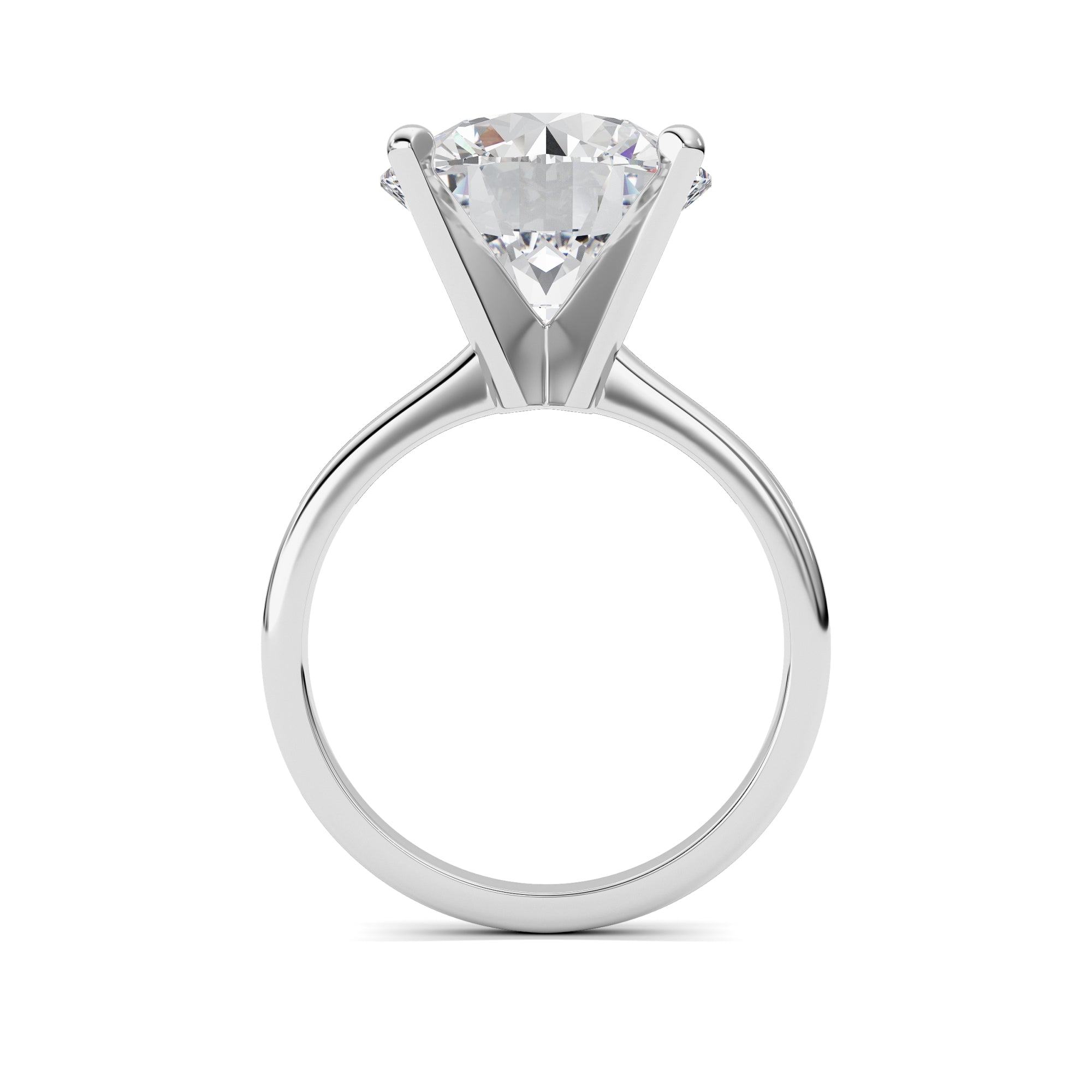 5Cttw Round Shaped Lab Grown Diamond Classic Solitaire Ring in 14K Gold (F/VS)