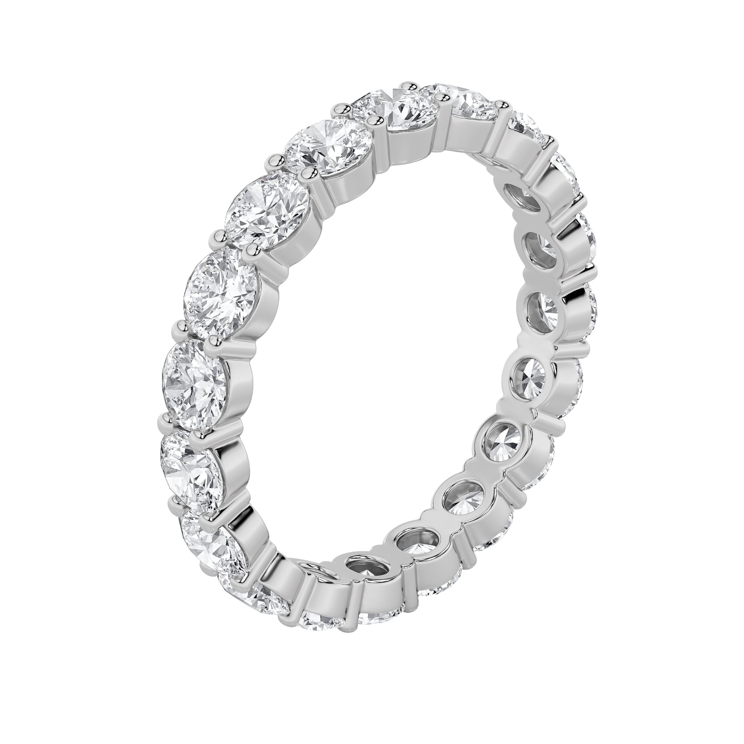 2.1Cttw Round Shaped Lab Grown Diamond Split ProngEternity Ring in 14K Gold (F/VS)