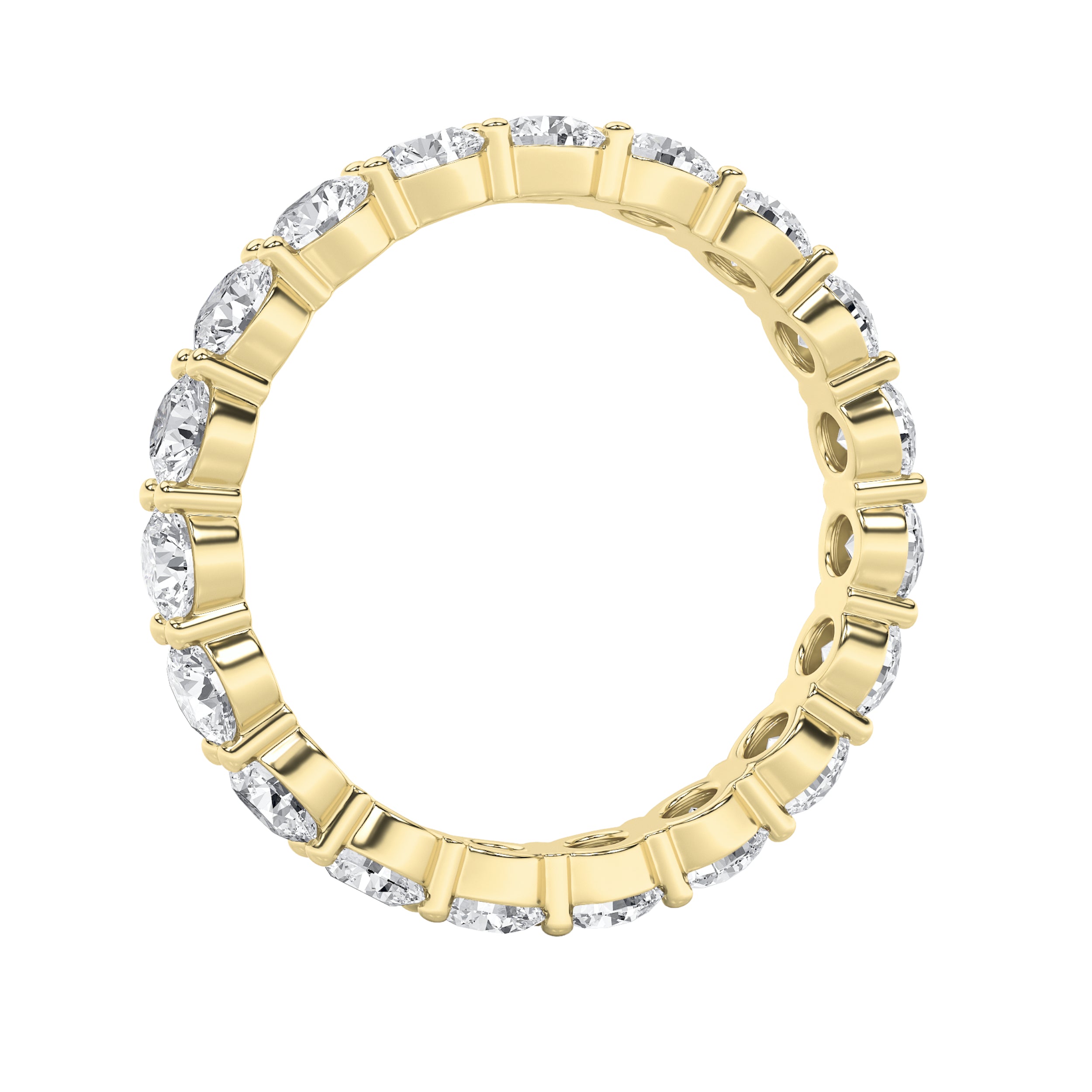 2.1Cttw Round Shaped Lab Grown Diamond Split ProngEternity Ring in 14K Gold (F/VS)