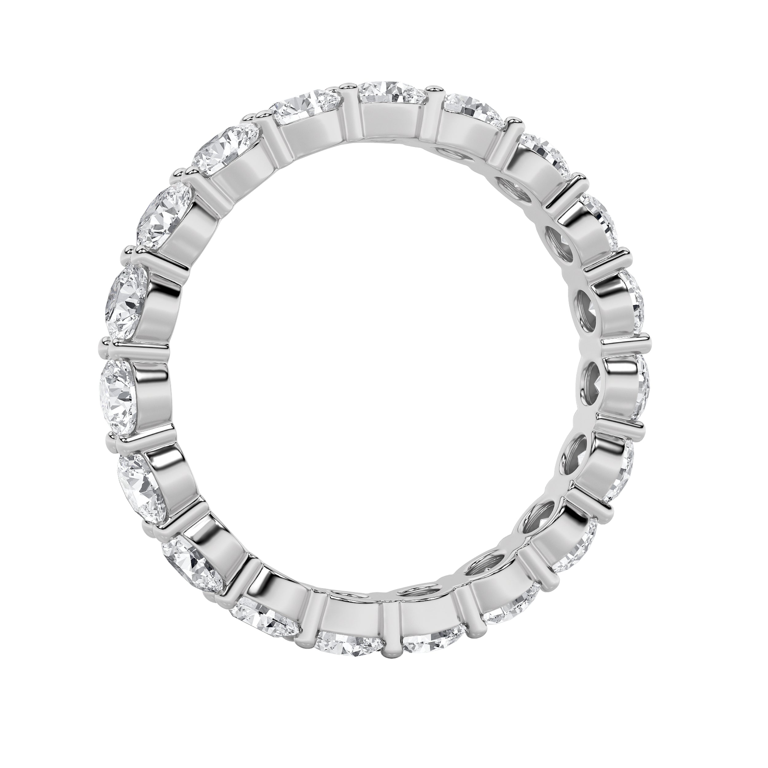 2.2Cttw Round Shaped Lab Grown Diamond Split ProngEternity Ring in 14K Gold (F/VS)