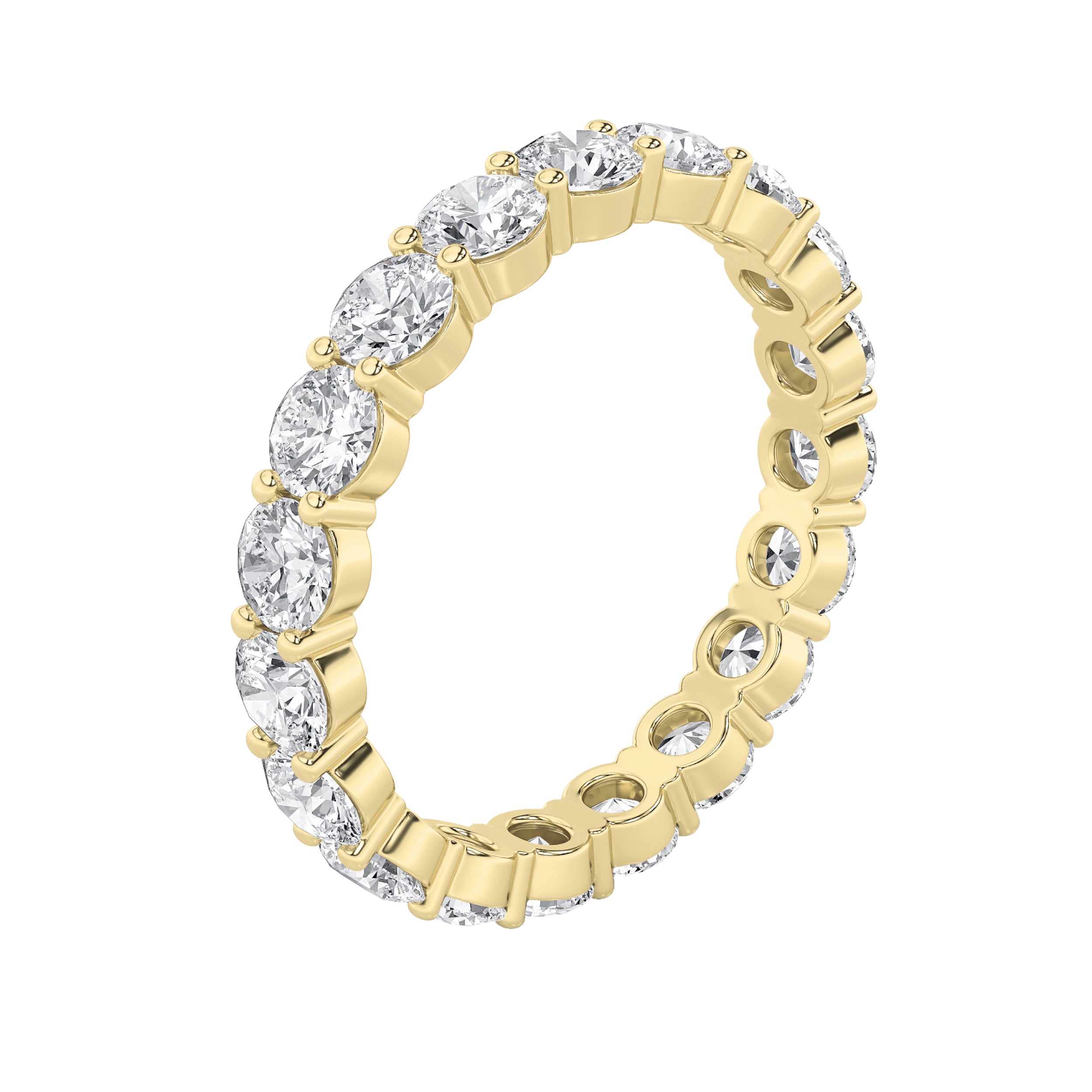 2.25Cttw Round Shaped Lab Grown Diamond Split Prong Eternity Ring in 14K Gold (F/VS)