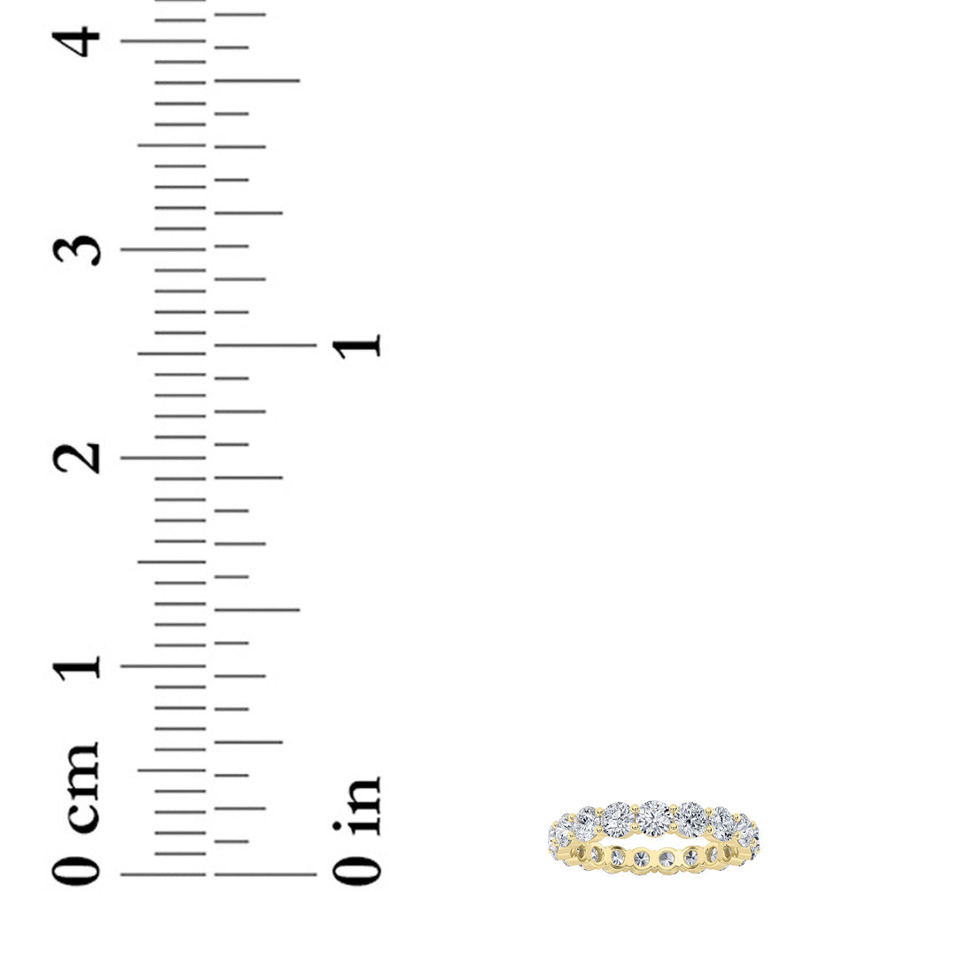 2.5Cttw Round Shaped Lab Grown Diamond Split ProngEternity Ring in 14K Gold (F/VS)