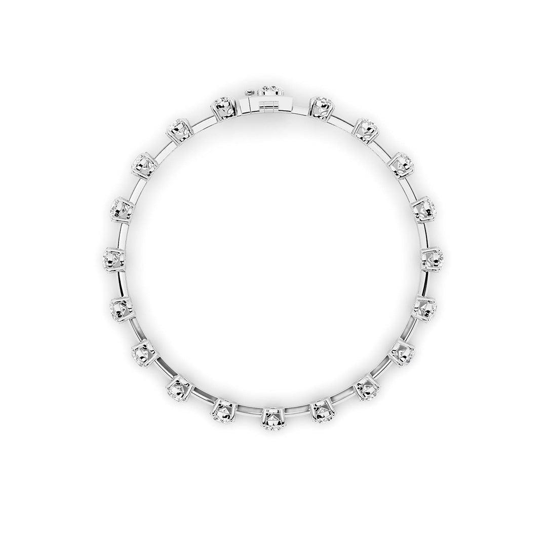 4Cttw Round Shaped Lab Grown Diamond Split Prong Eternity Ring in 14K Gold (F/VS)