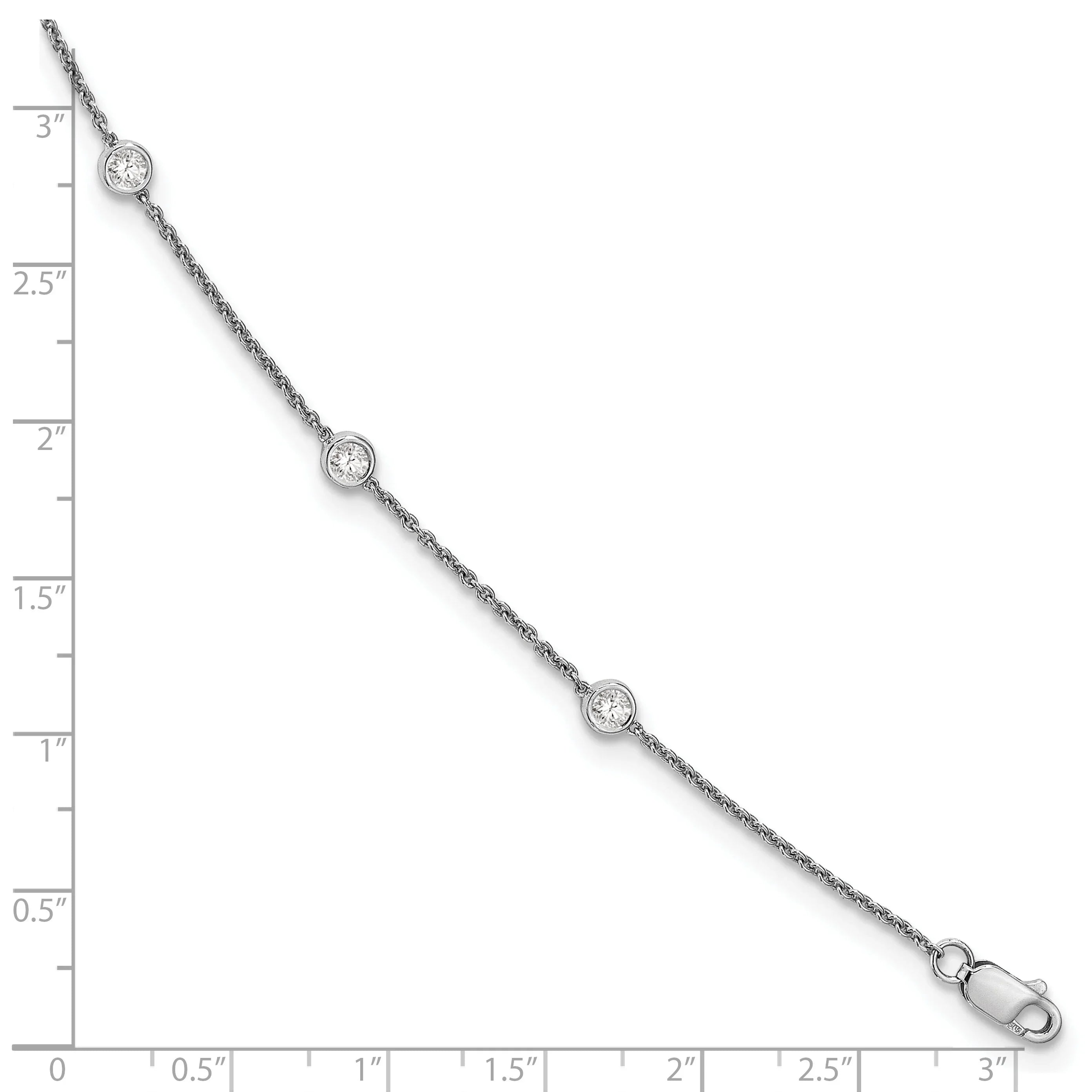 14k Gold Lab Grown Diamond Station Bracelets - Fine Diamond