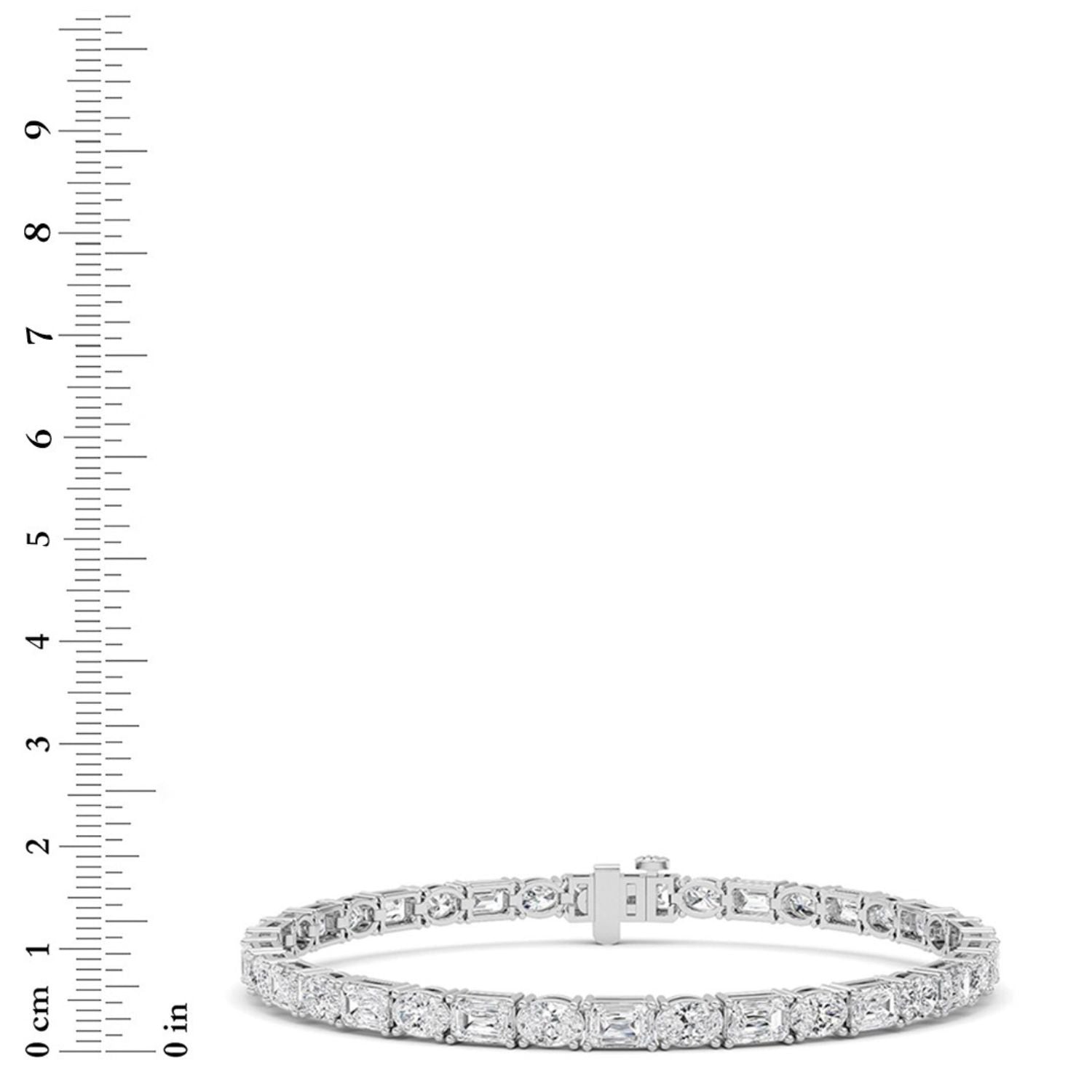 Emerald And Round Lab Grown Diamond (F/VS )Bracelet in 14K Gold
