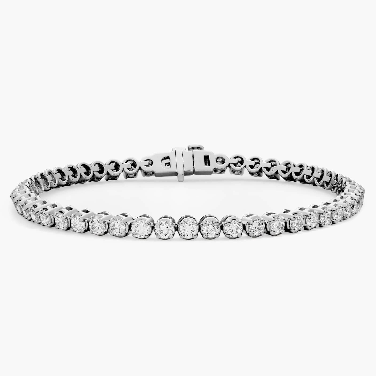 14k White Gold Lab Diamond Tennis Bracelet 5ct