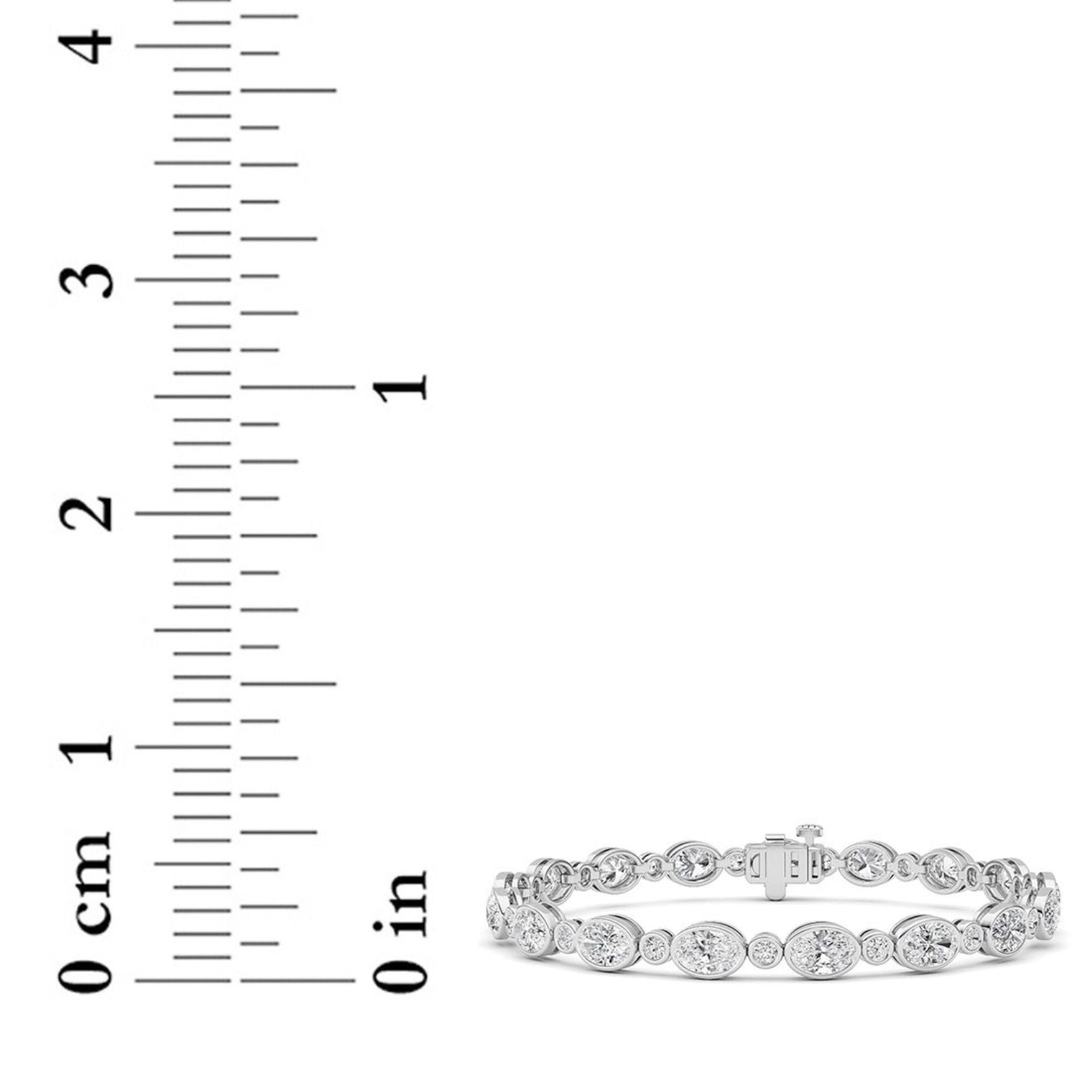 8Cttw Oval And Round Lab Grown Diamond (F/VS ) Bezel Set Bracelet in 14K Gold