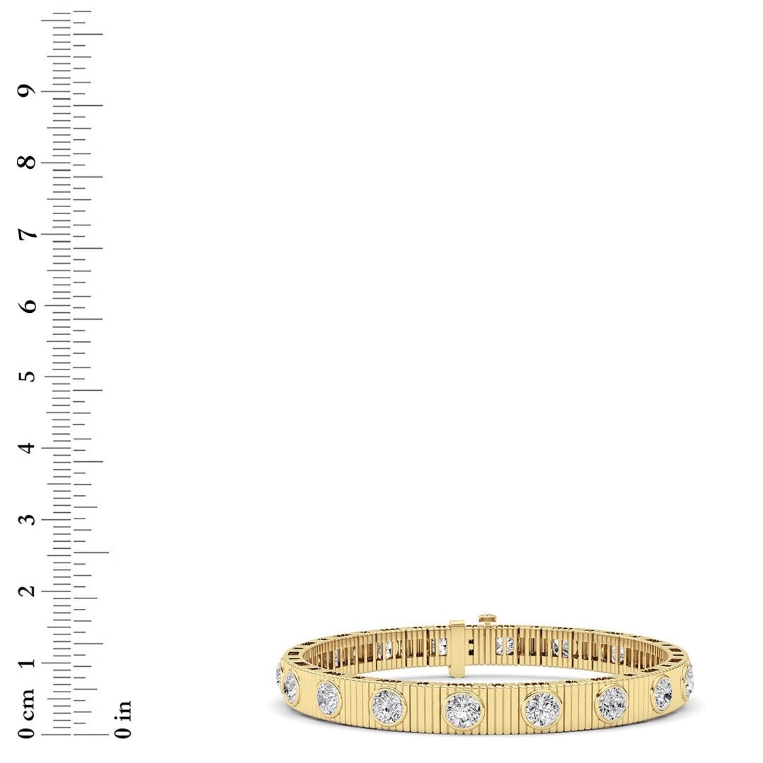 7Cttw Round Lab Diamond (F/VS ) Bangle Bracelet in 14K Gold