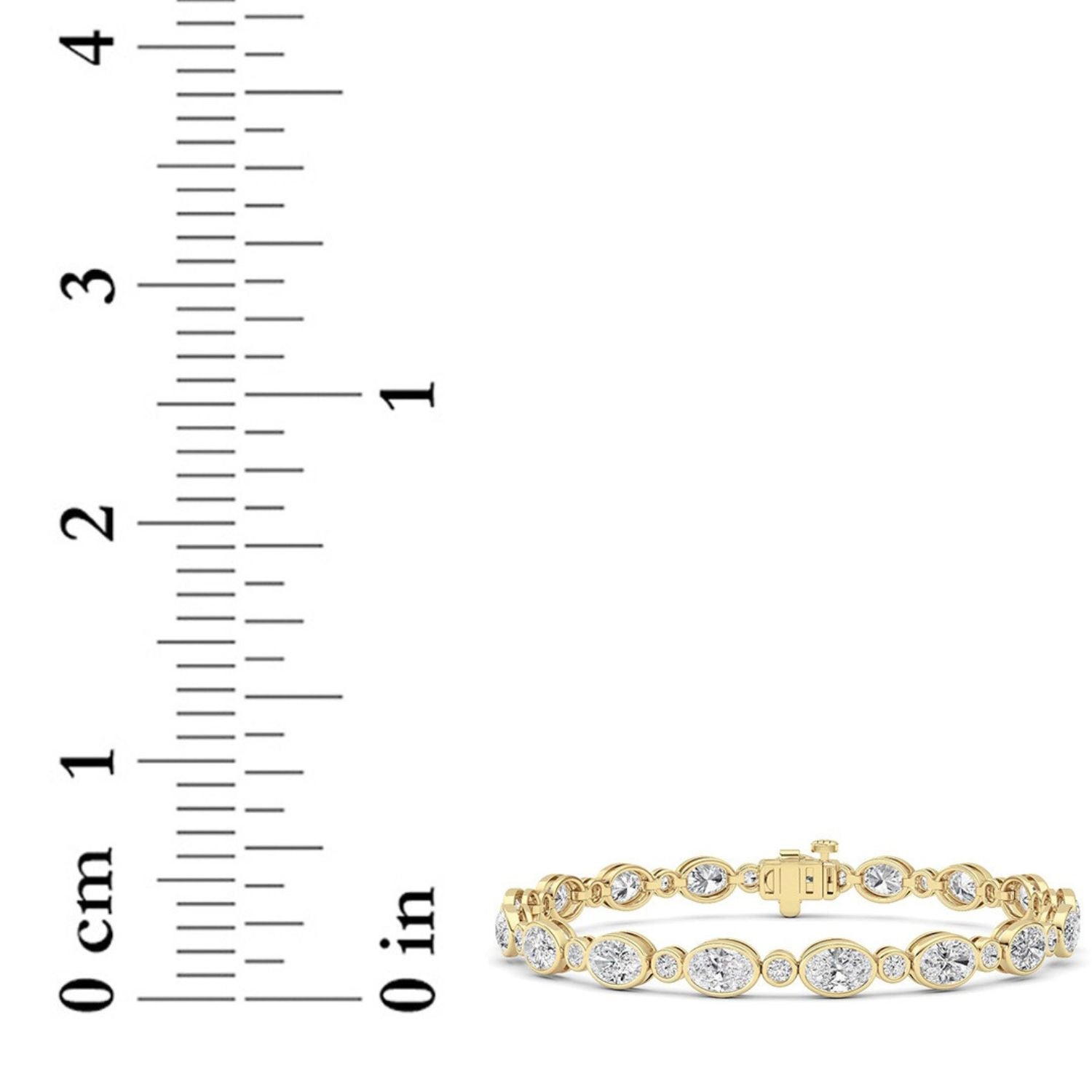 8Cttw Lab Grown Diamond (F/VS ) Bezel Set Bracelet in 14K Gold