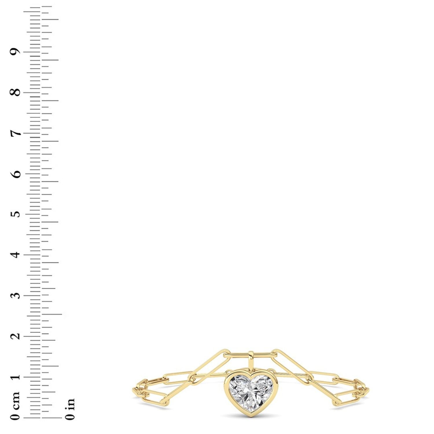 3Cttw Heart Lab Grown Diamond (F/VS ) Bezel Set Bracelet in 14K Gold
