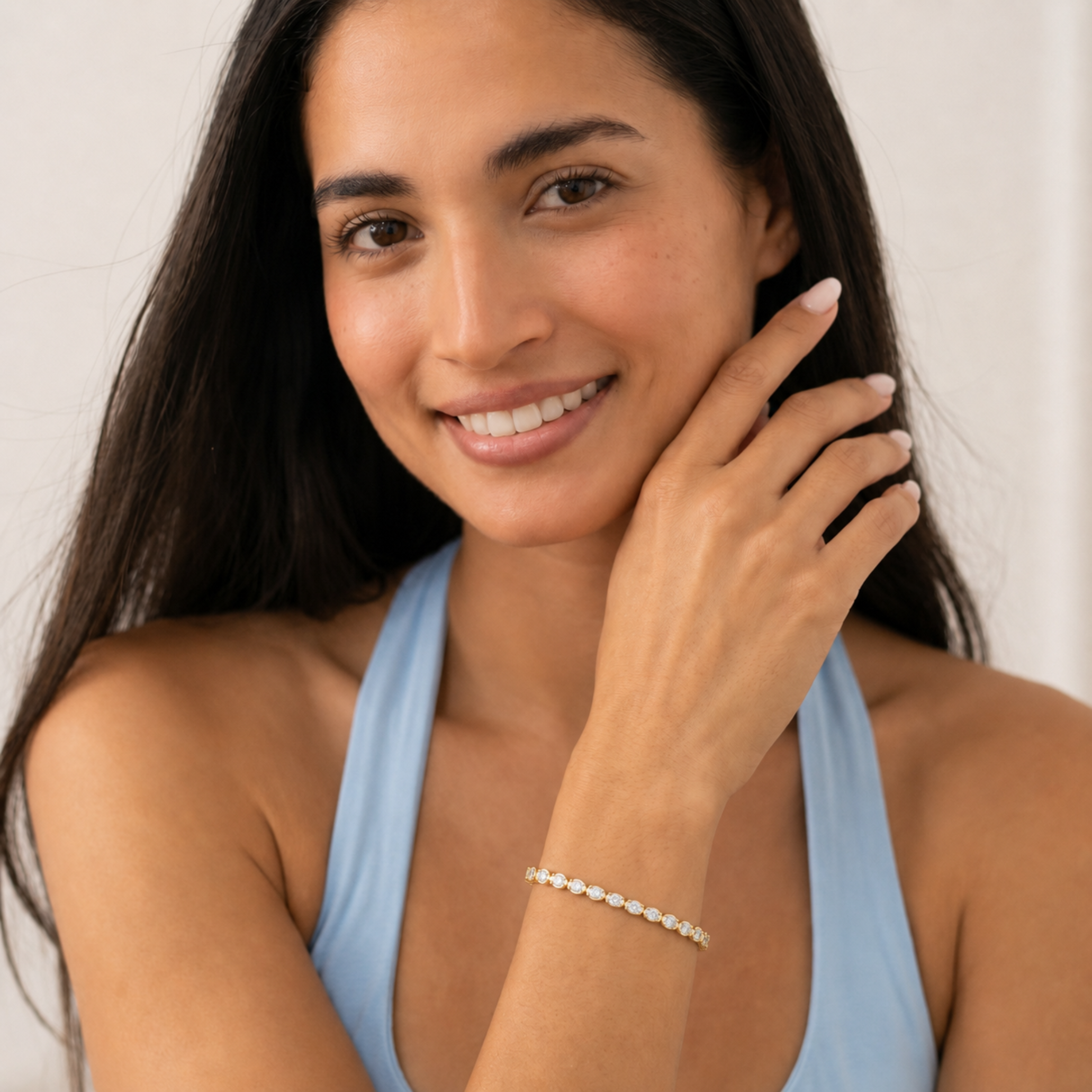 Oval Shaped Lab Grown Diamond (F/VS) Bracelet in 14K Gold