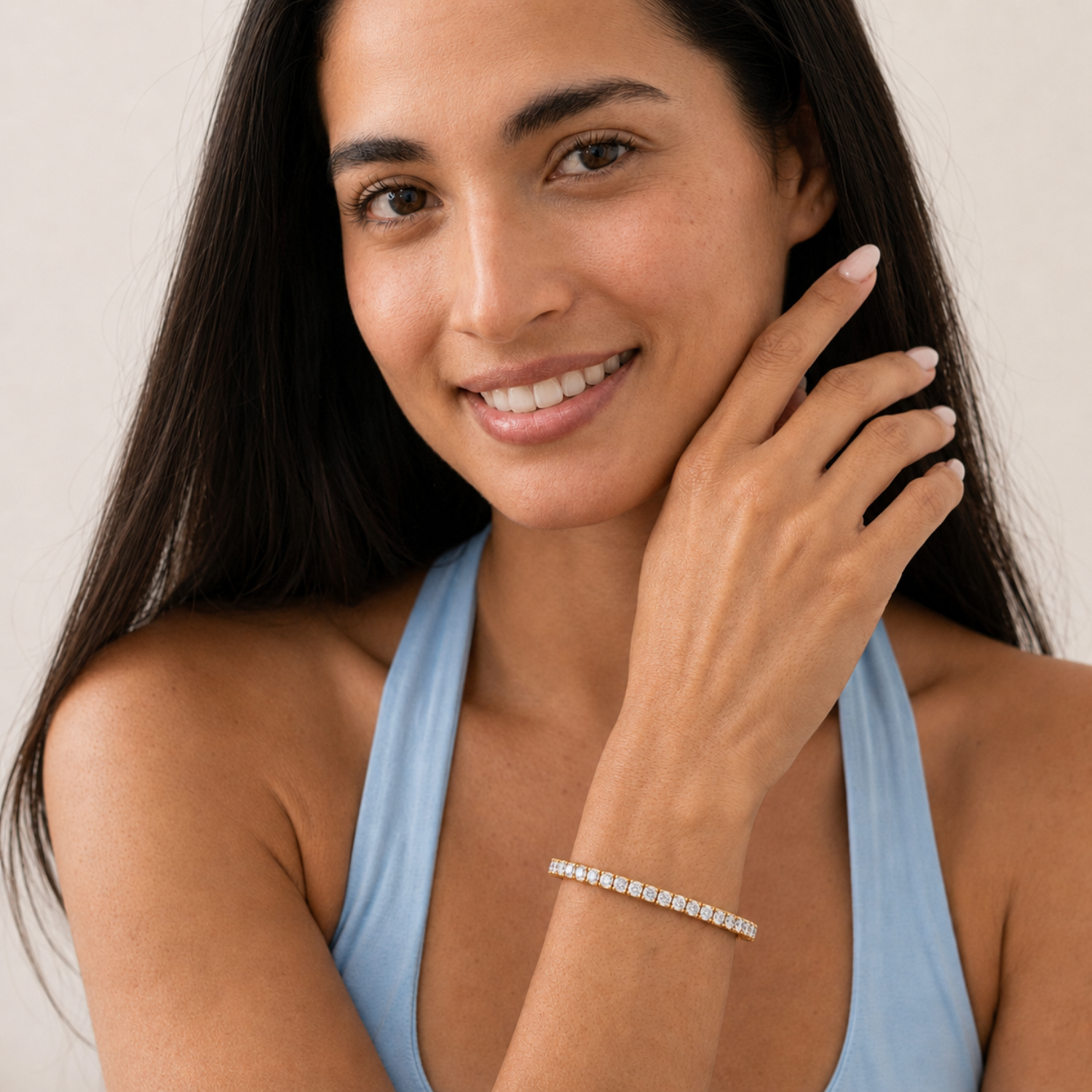 Round Lab Diamond (F/VS) Bracelet in 14K Gold