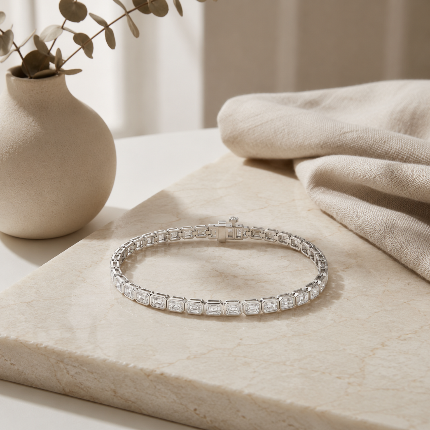 Emerald Lab Grown Diamond (F/VS ) Bracelet in 14K Gold