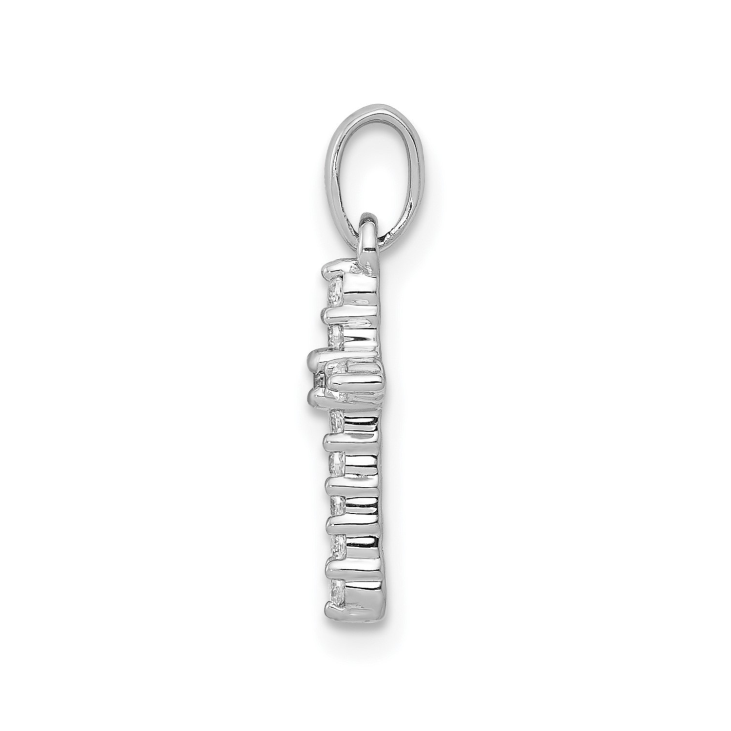 14k White Gold 1/10 carat Lab Grown Diamond Cross Pendant
