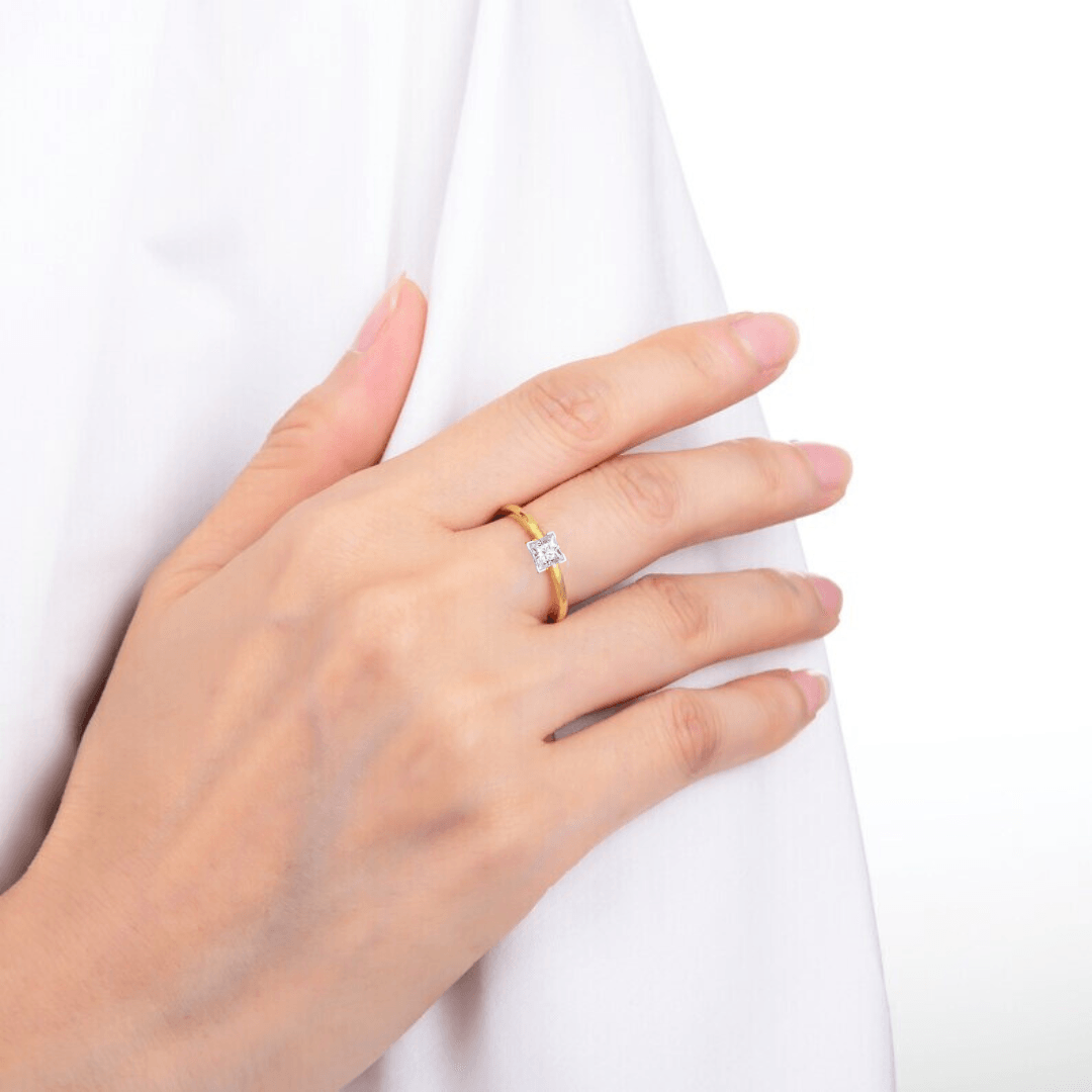 model in lab grown diamond ring, affordable diamond solitaire ring