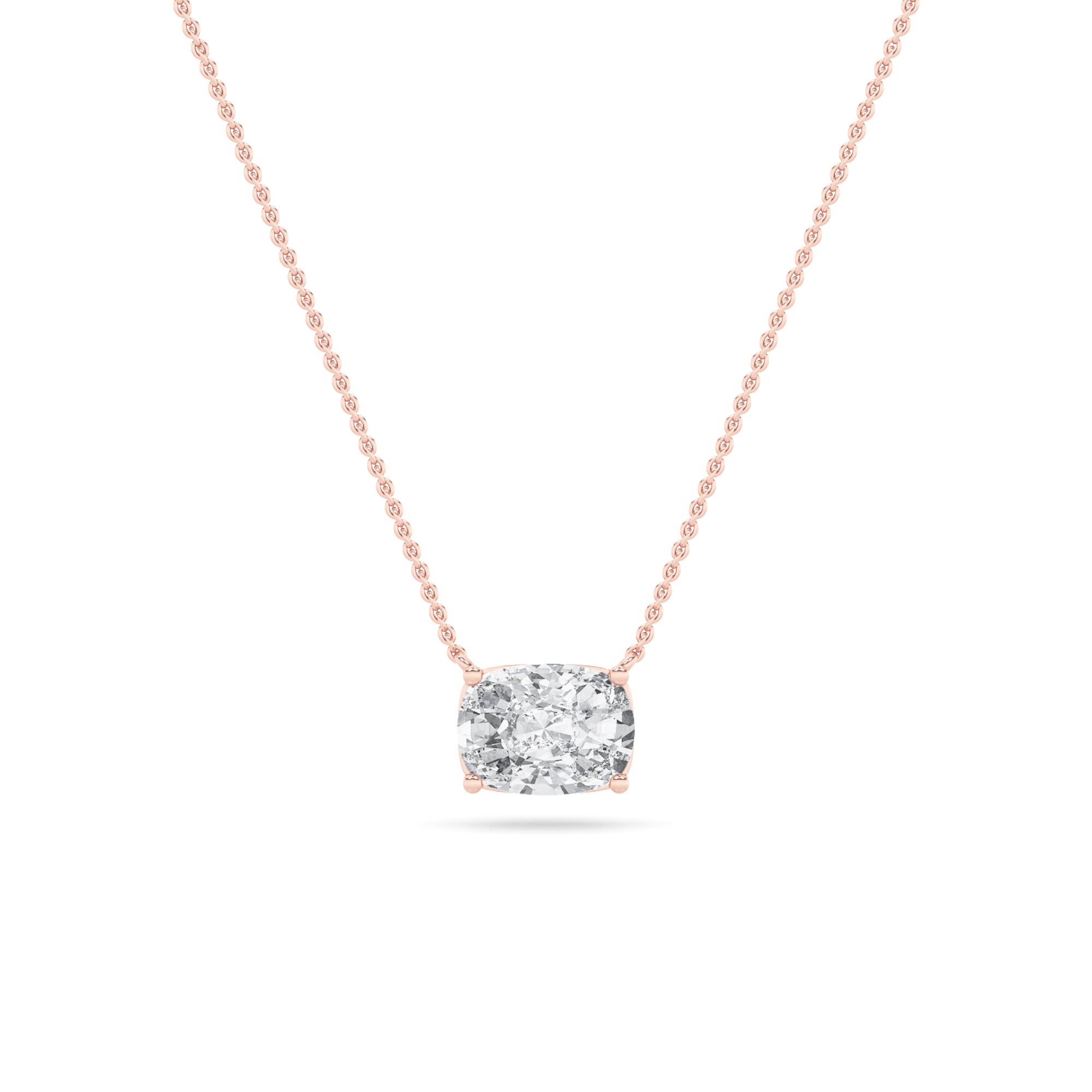 Lab Grown Diamond Floating Necklace Rose Gold