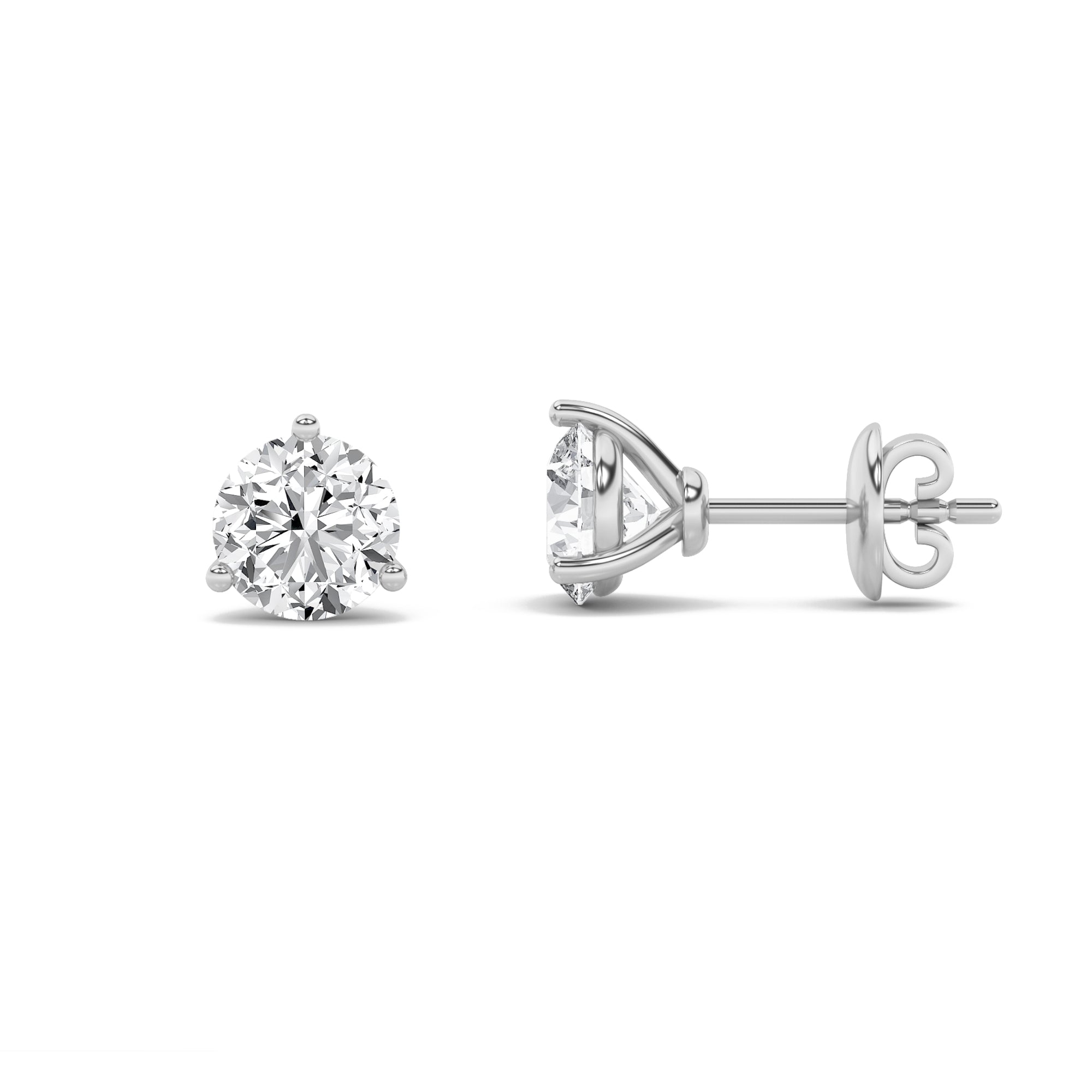 Lab Grown Diamond Solitaire Stud Earrings