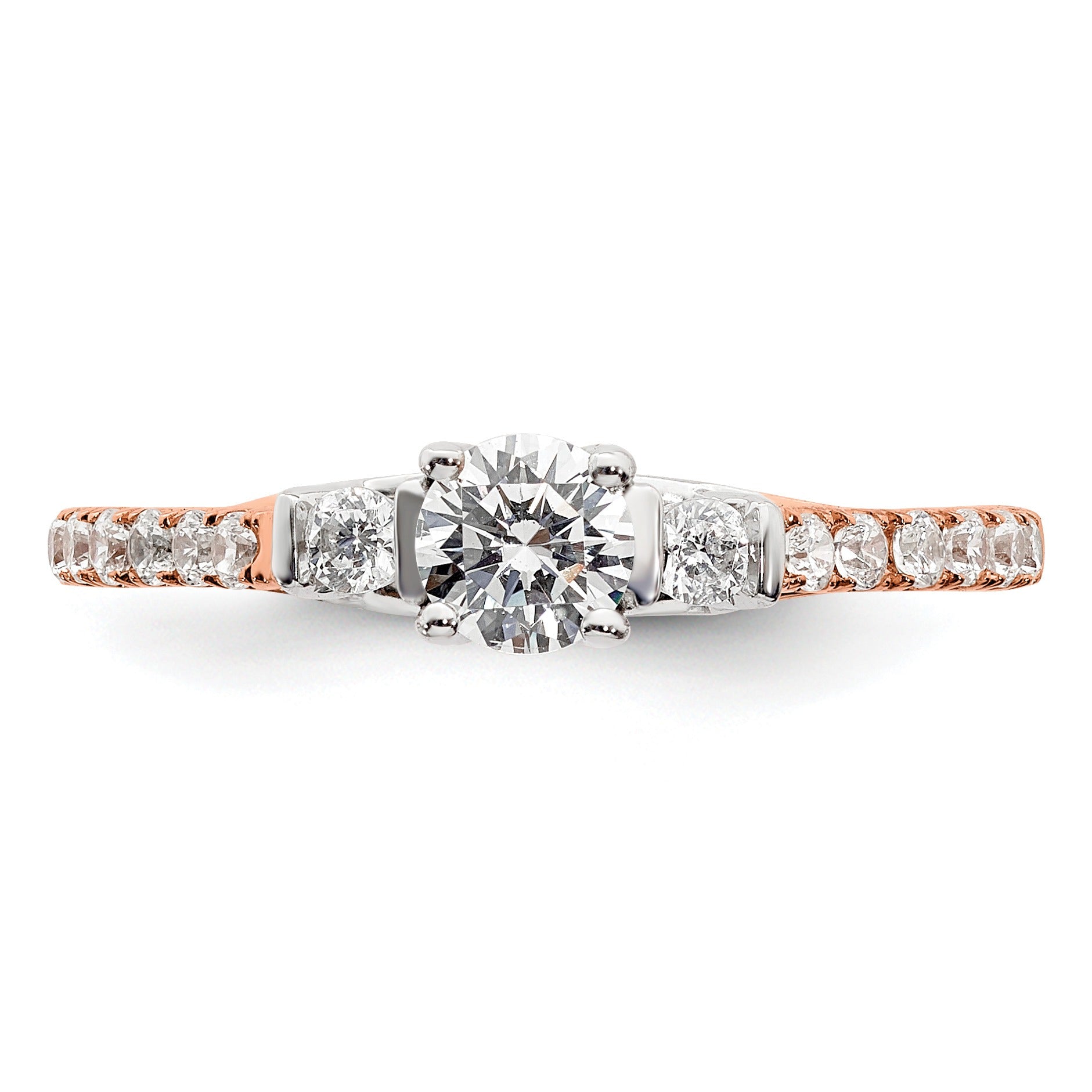 0.75 Ct Lab Grown Diamond Petite 3 stone Engagement Ring 14k Gold
