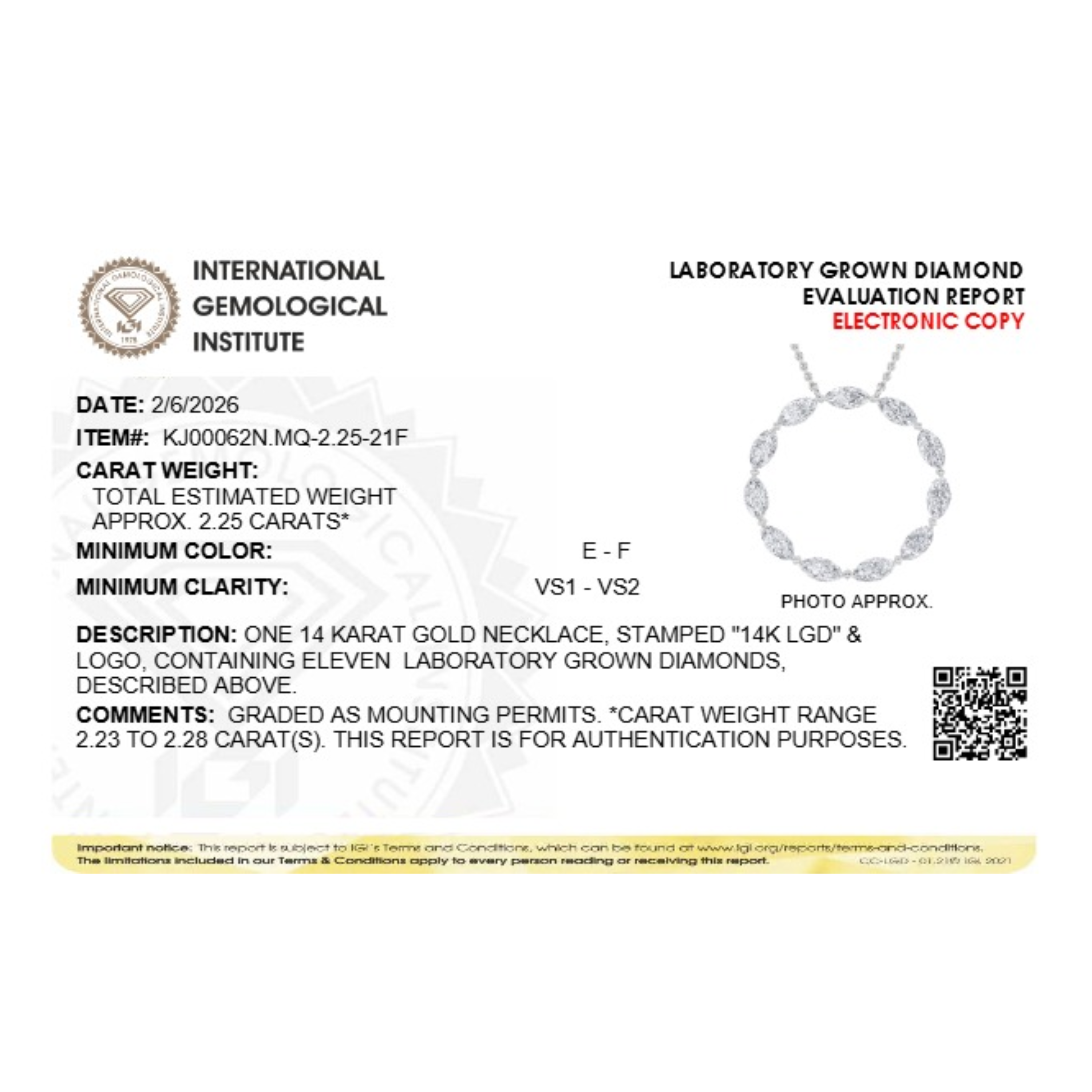 2.25 Ct Marquise (F/VS) Lab Grown Diamond Prong 14K White Gold Fancy Open Circle Pendant Necklace