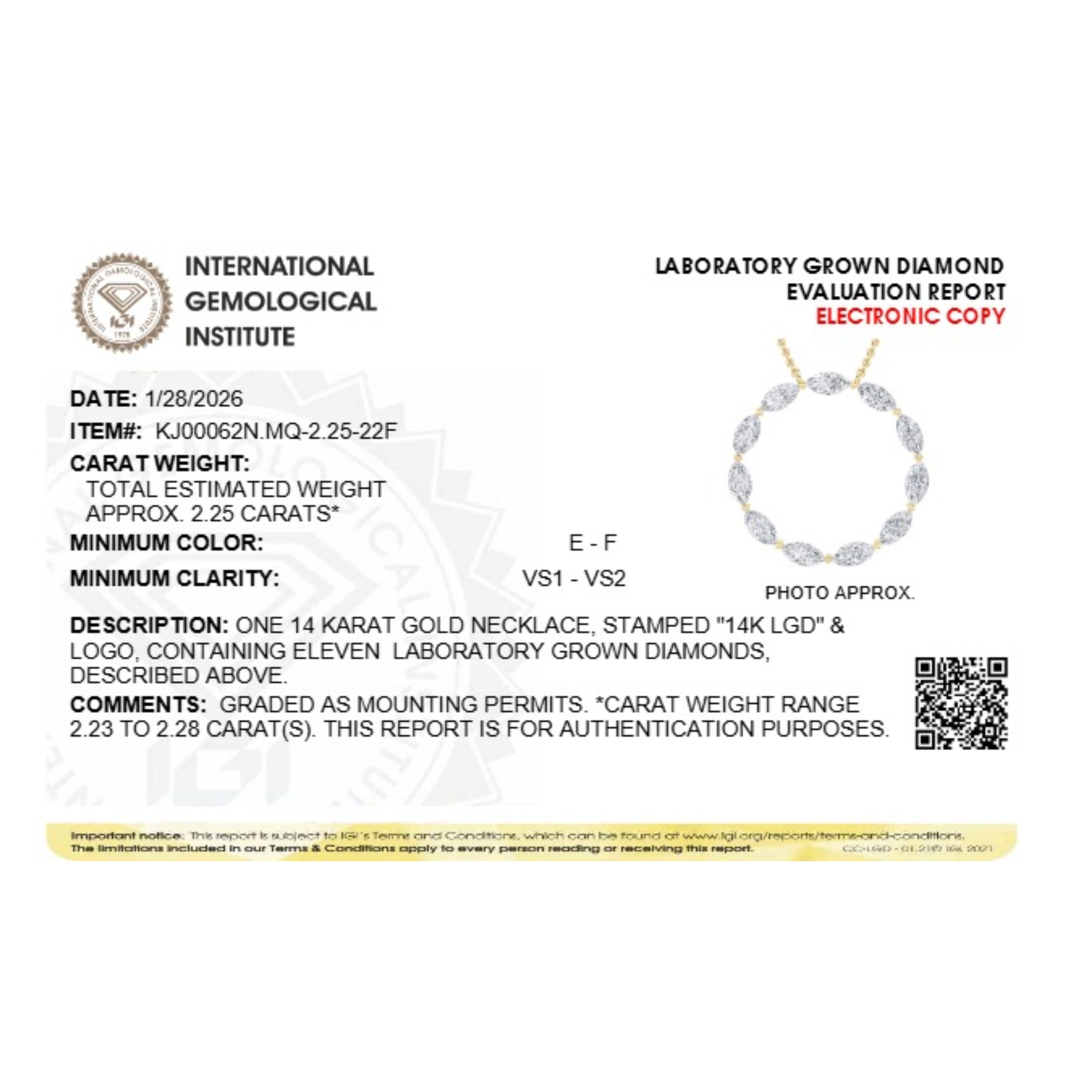 2.25 Ct Marquise (F/VS) Lab Grown Diamond Prong 14K Yellow Gold Fancy Open Circle Pendant Necklace