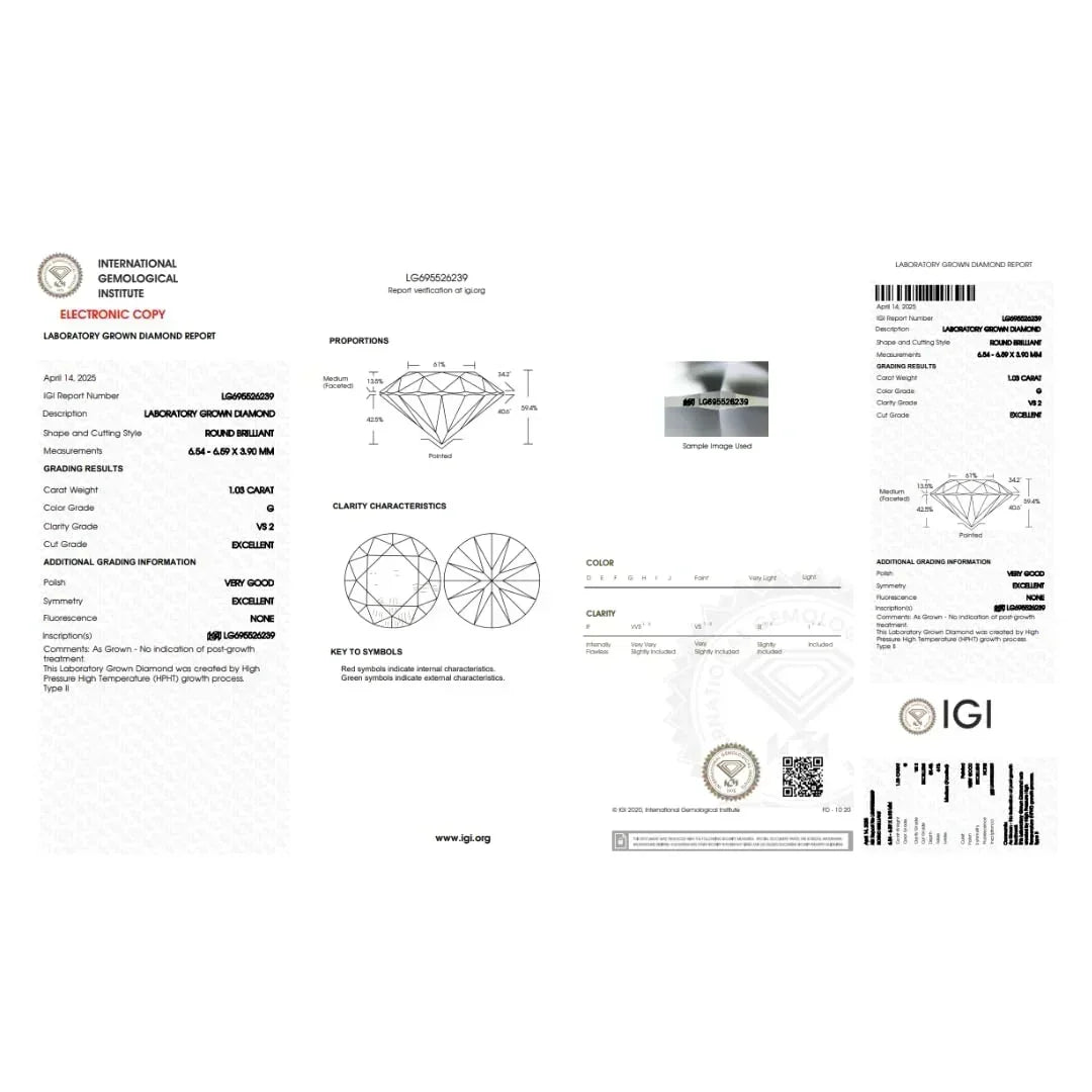 Round Loose Lab Grown Diamond Stone SI1 IGI Certified - Fine Diamond