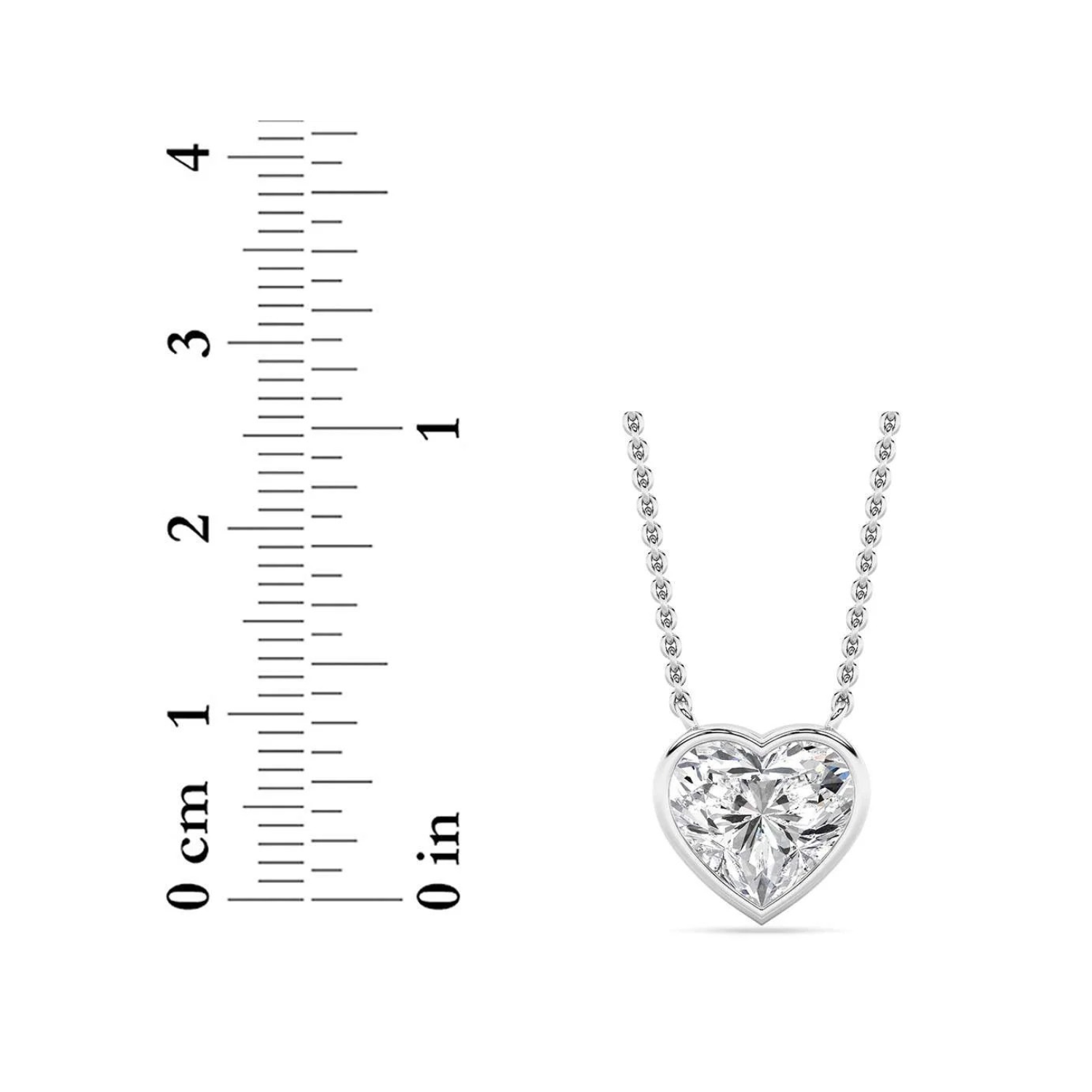 Heart Lab Grown Diamond (F/VS ) Prong 14K White Gold Pendant Necklace