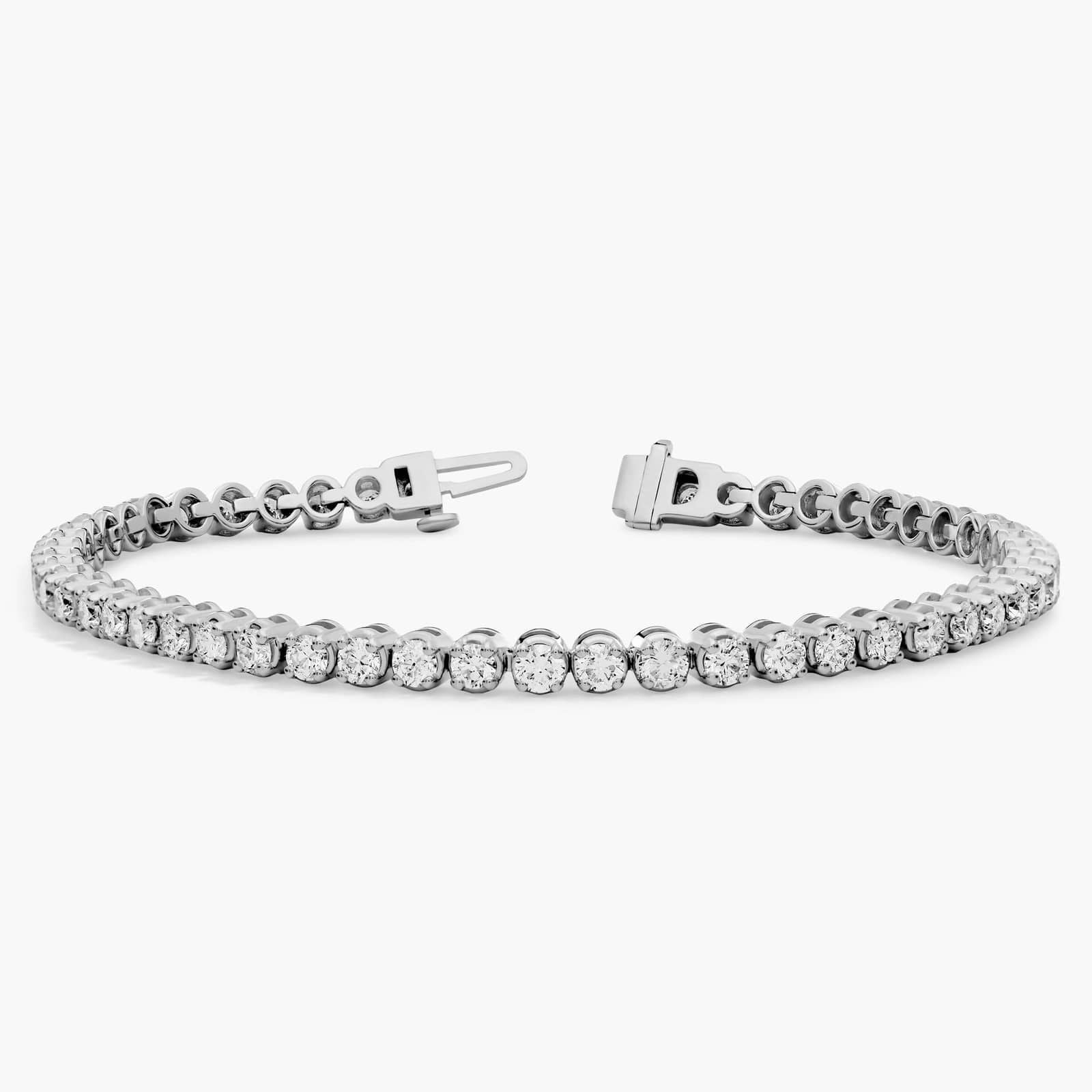 14k White Gold Lab Diamond Tennis Bracelet 5ct