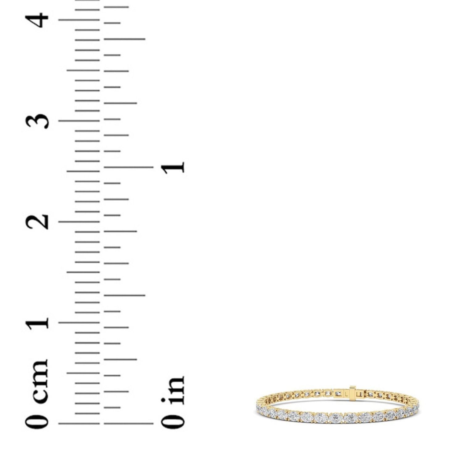 Oval (F/VS) Lab Grown Diamond Prong 14K Yellow Gold Classic Line Tennis Bracelet