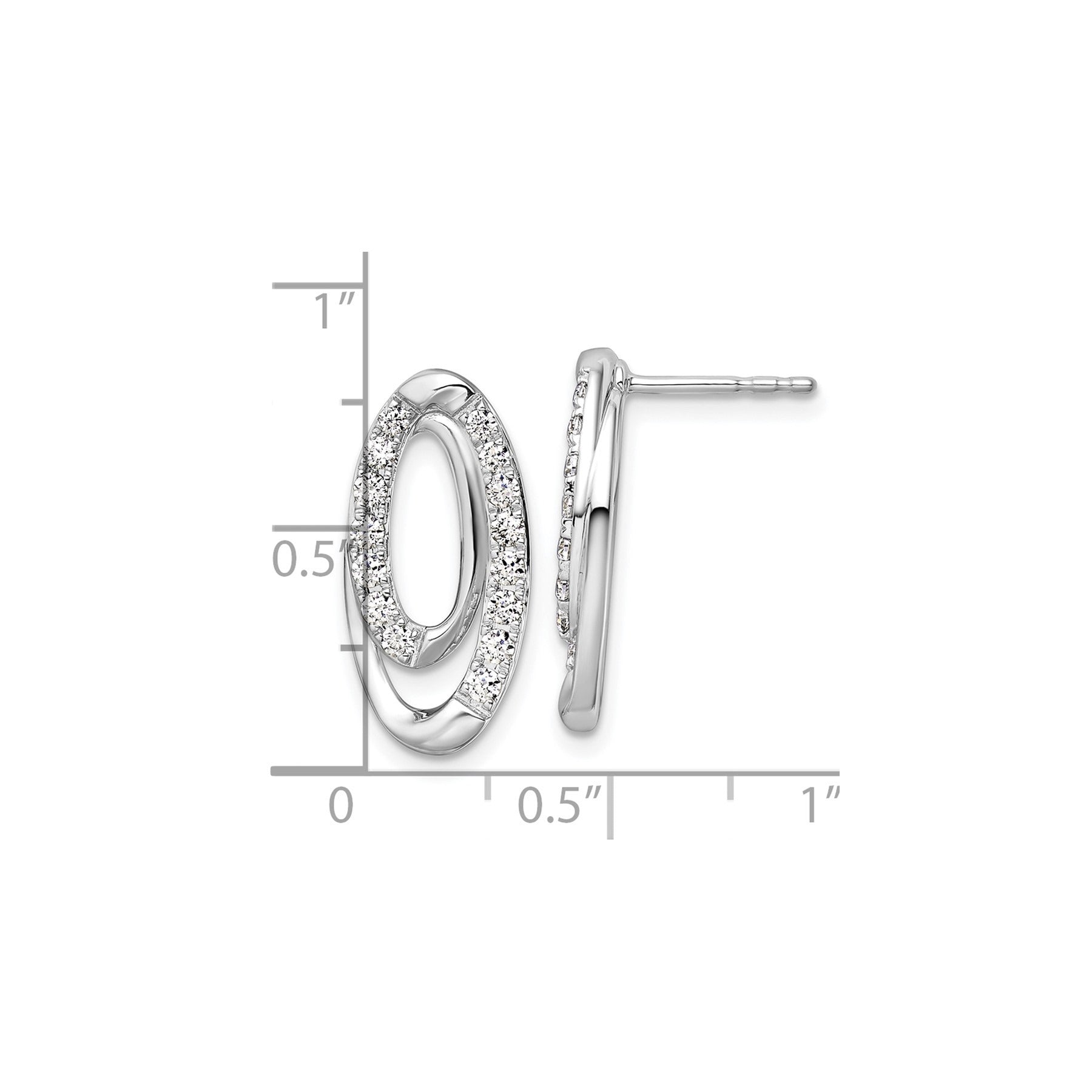 14k White Gold Lab Grown Diamond Oval Earrings